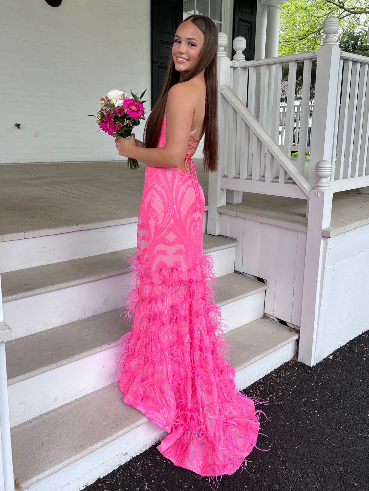Style 07425 Jovani Size 0 Prom Plunge Pink Mermaid Dress on Queenly