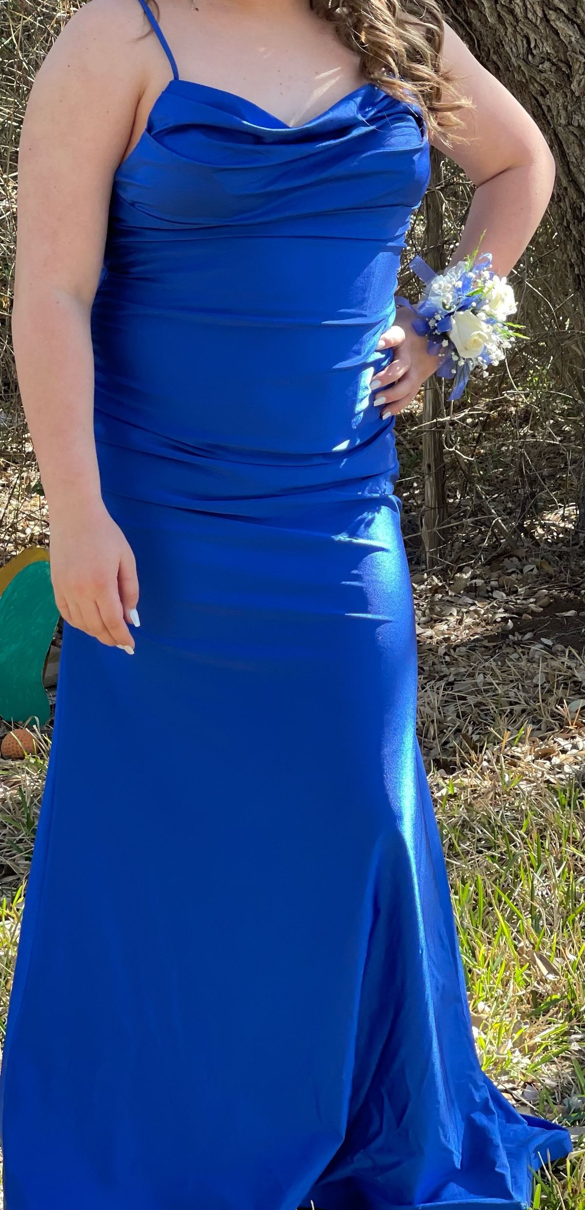 Jules & Cleo Plus Size 16 Prom Blue Mermaid Dress on Queenly