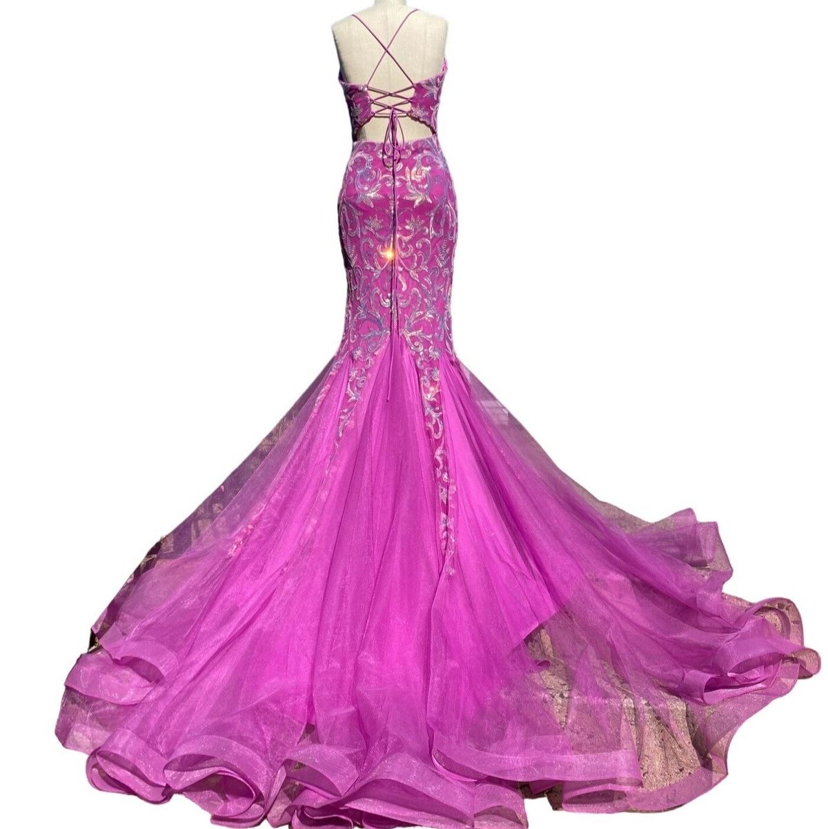 Style 800227 Clarisse Size 4 Pageant Pink Mermaid Dress on Queenly