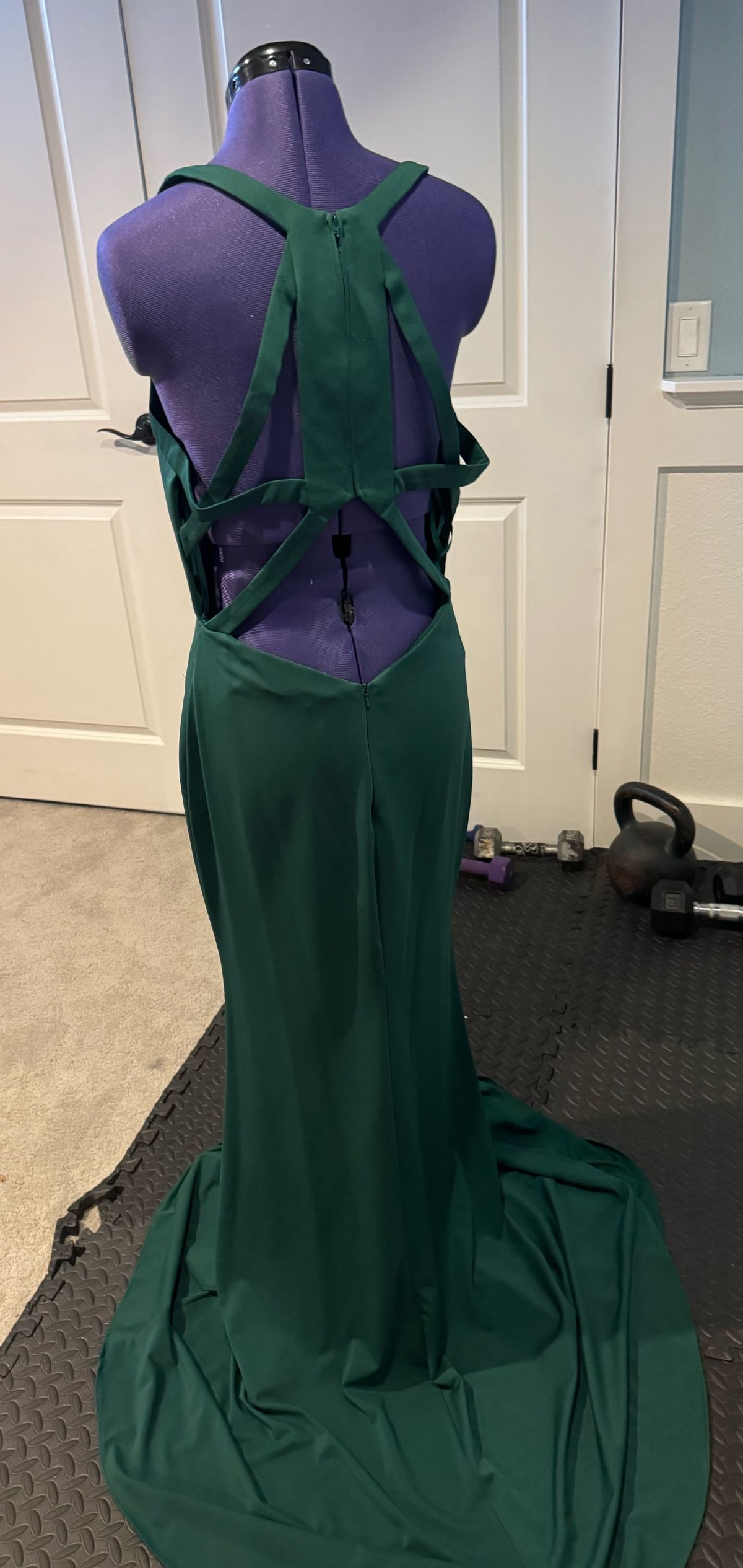 Abby Paris Size 12 Emerald Green A-line Dress on Queenly