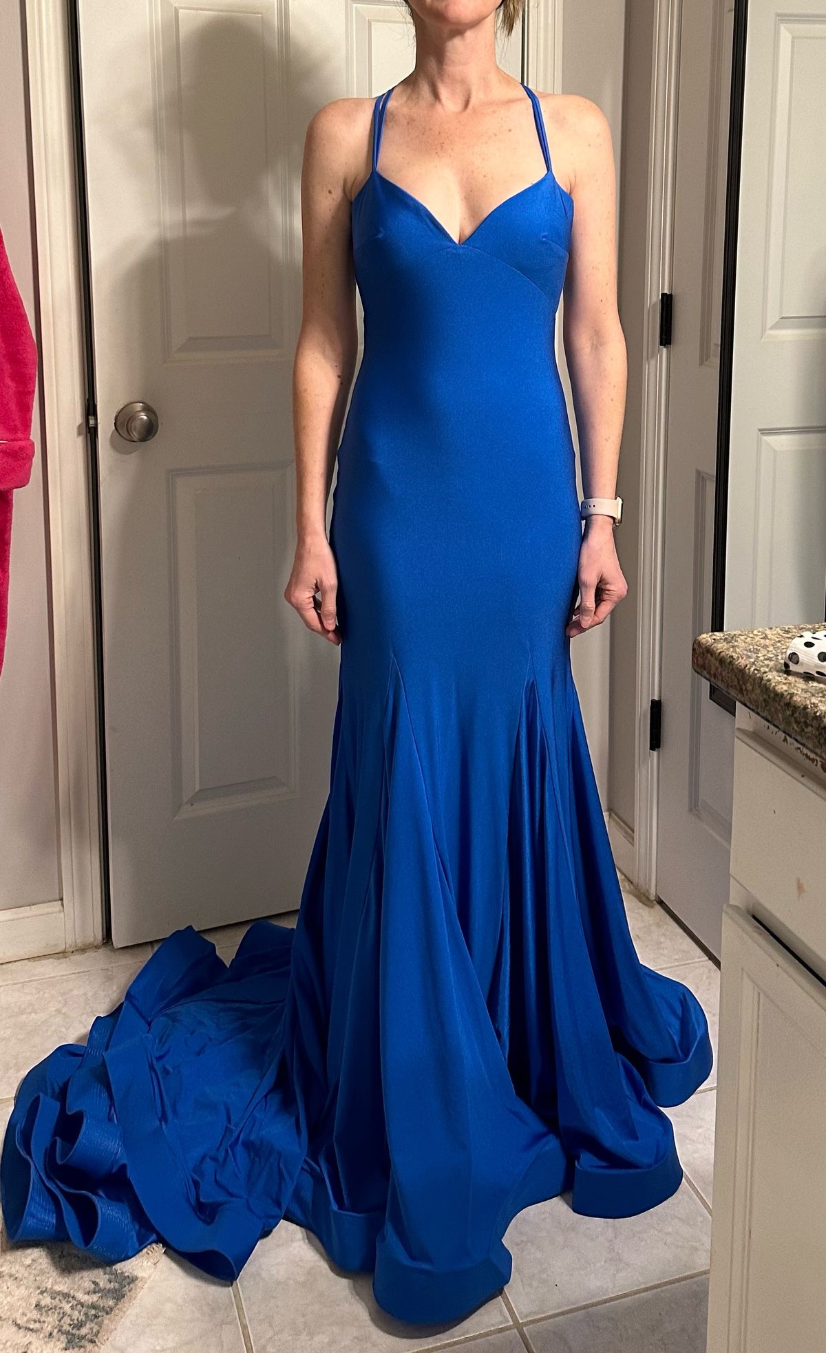Alyce Paris Size 2 Bridesmaid Plunge Royal Blue Mermaid Dress on Queenly
