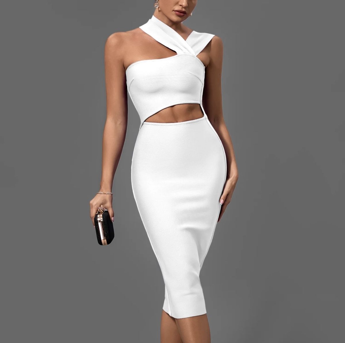 Size 6 Prom One Shoulder White Cocktail Dress on Queenly