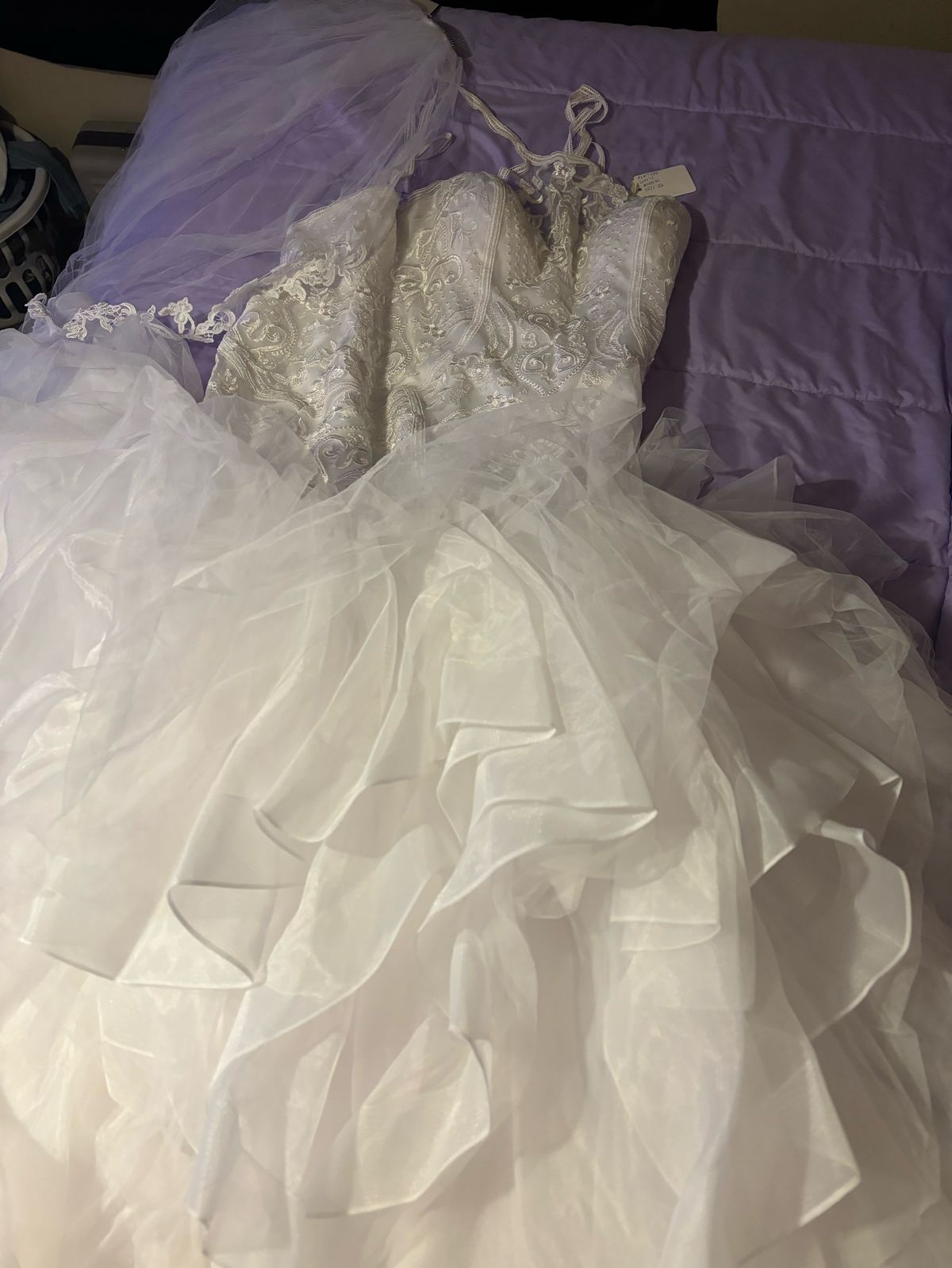 Plus Size 22 Wedding Plunge White Ball Gown on Queenly