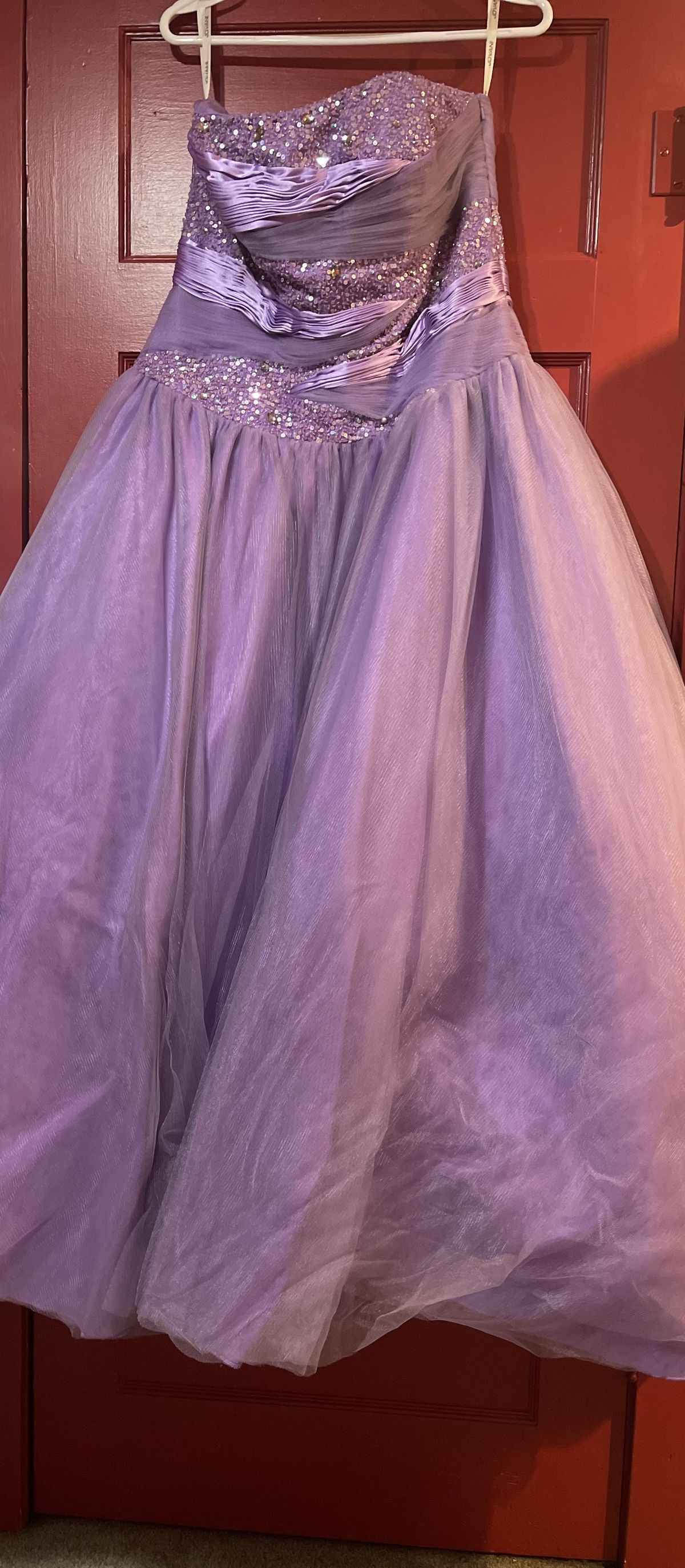Jovani Size 14 Prom Purple Ball Gown on Queenly