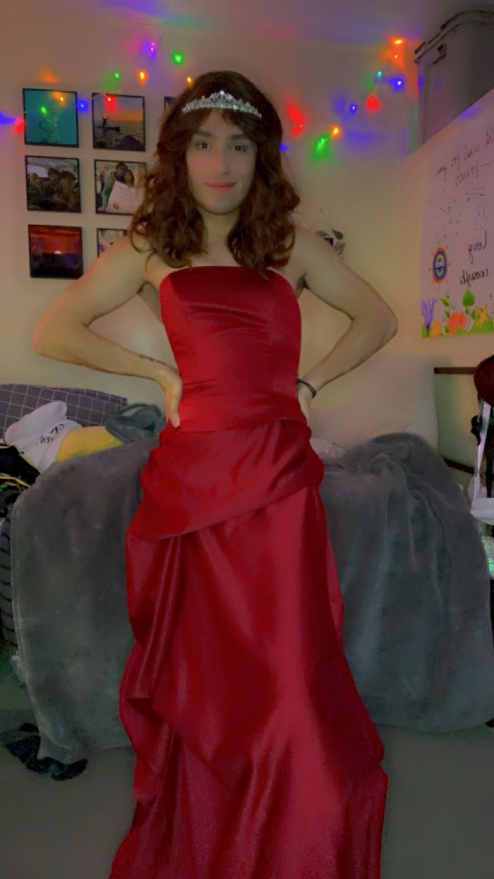 Private Collection Size 6 Prom Strapless Red Floor Length Maxi on Queenly