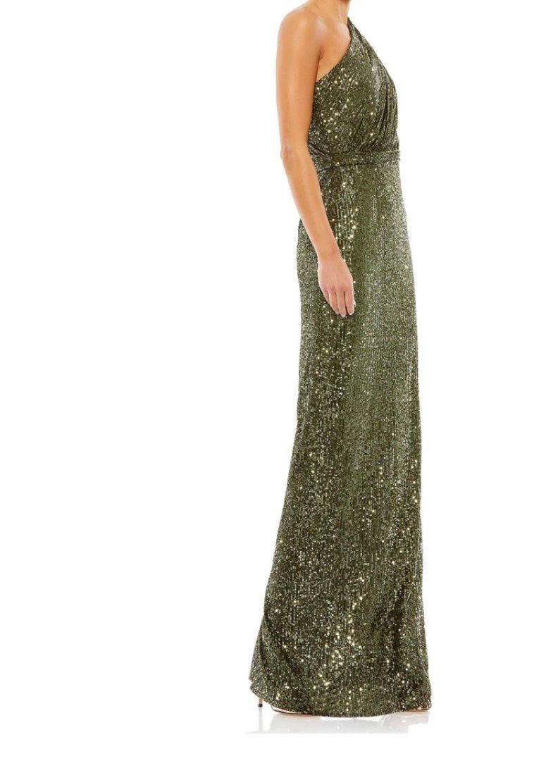 Style 26694 Mac Duggal Plus Size 16 One Shoulder Green A-line Dress on Queenly