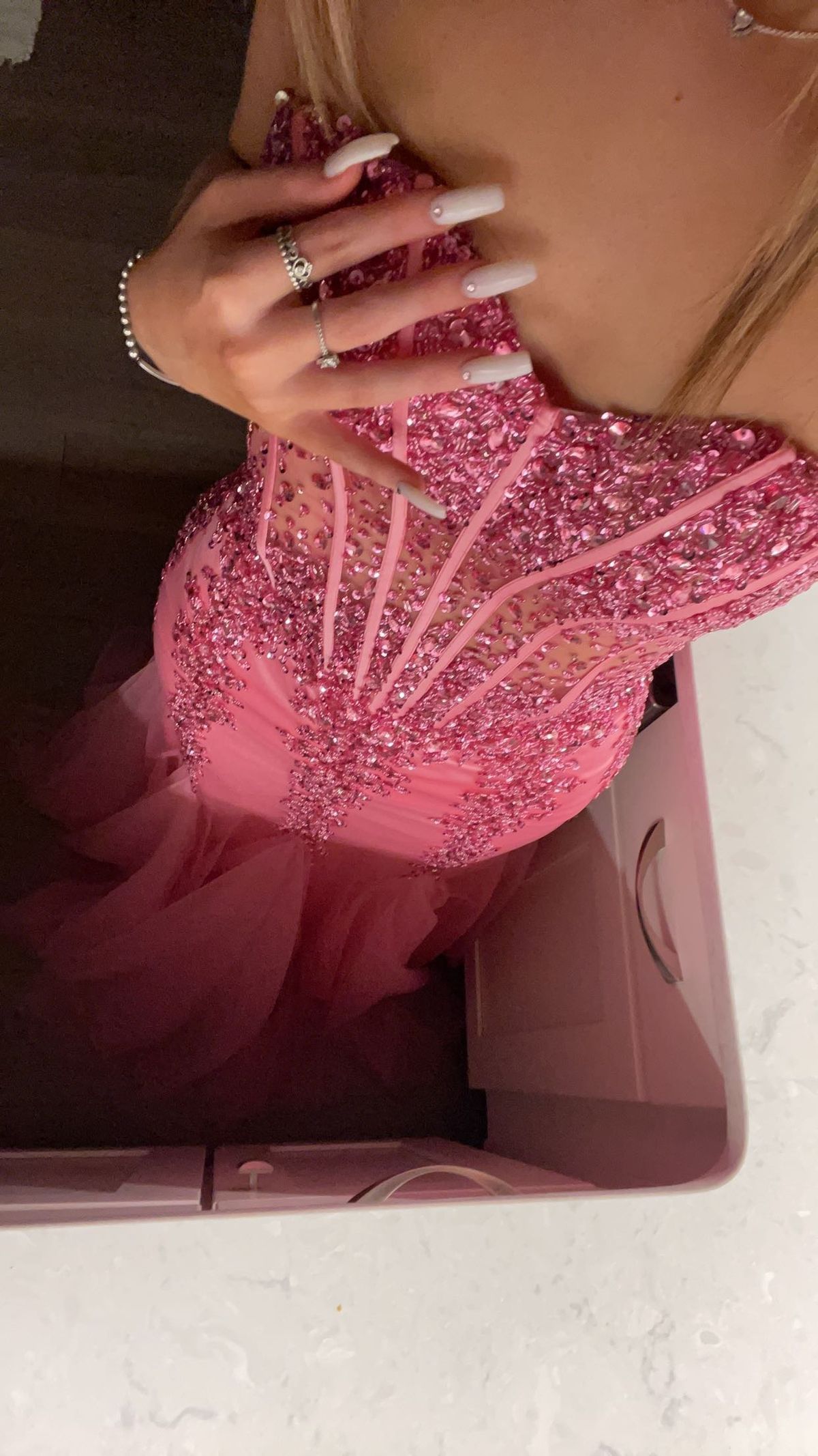 Size 2 Prom Strapless Pink Mermaid Dress on Queenly