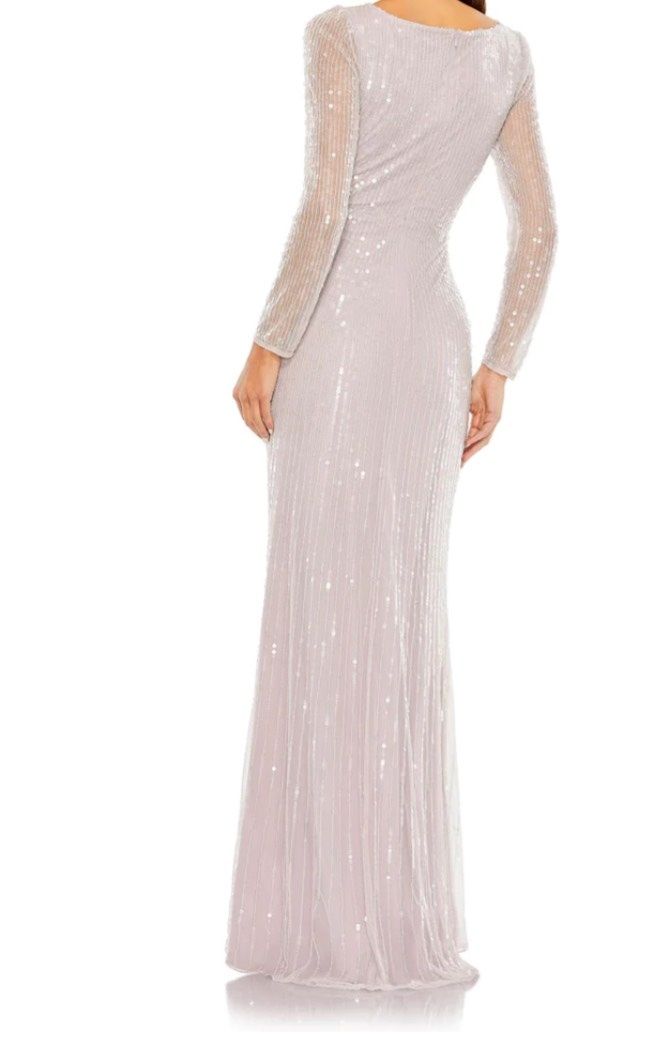 Style 93660 Mac Duggal Plus Size 22 Long Sleeve Sheer Pink A-line Dress on Queenly