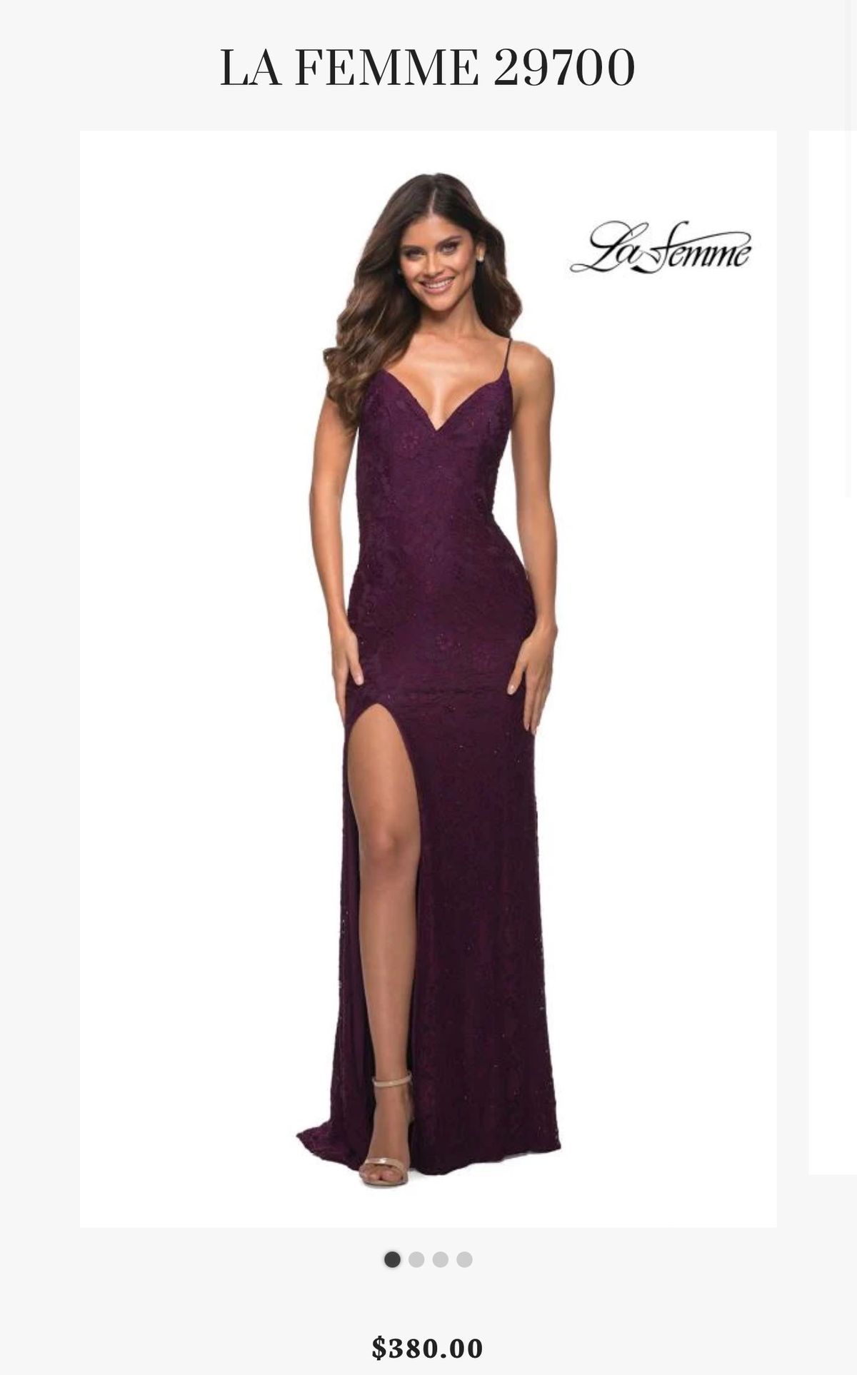 Style 29700 La Femme Size 00 Prom Plunge Purple Side Slit Dress on Queenly