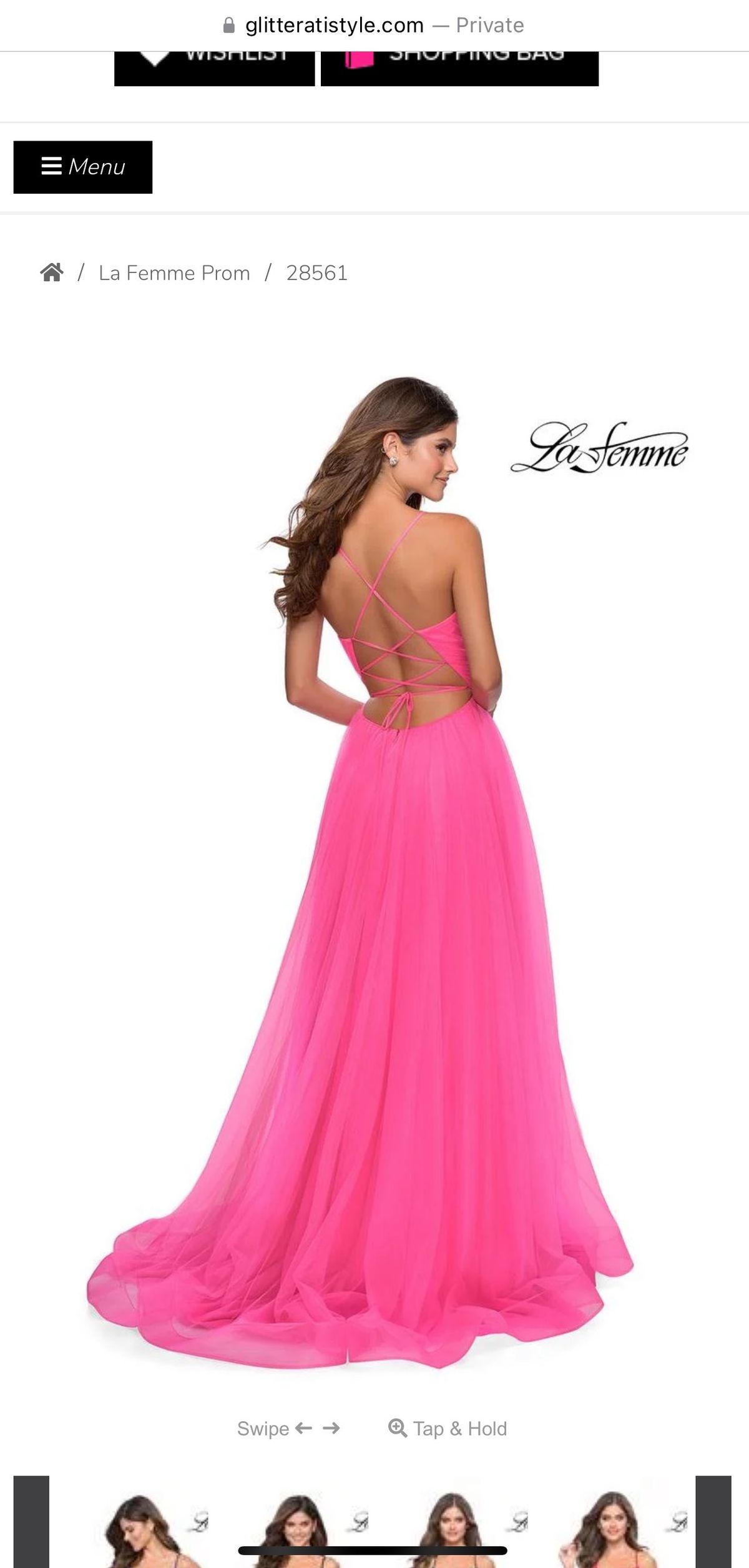 Style 28561  La femme Size 8 Prom Plunge Pink Ball Gown on Queenly