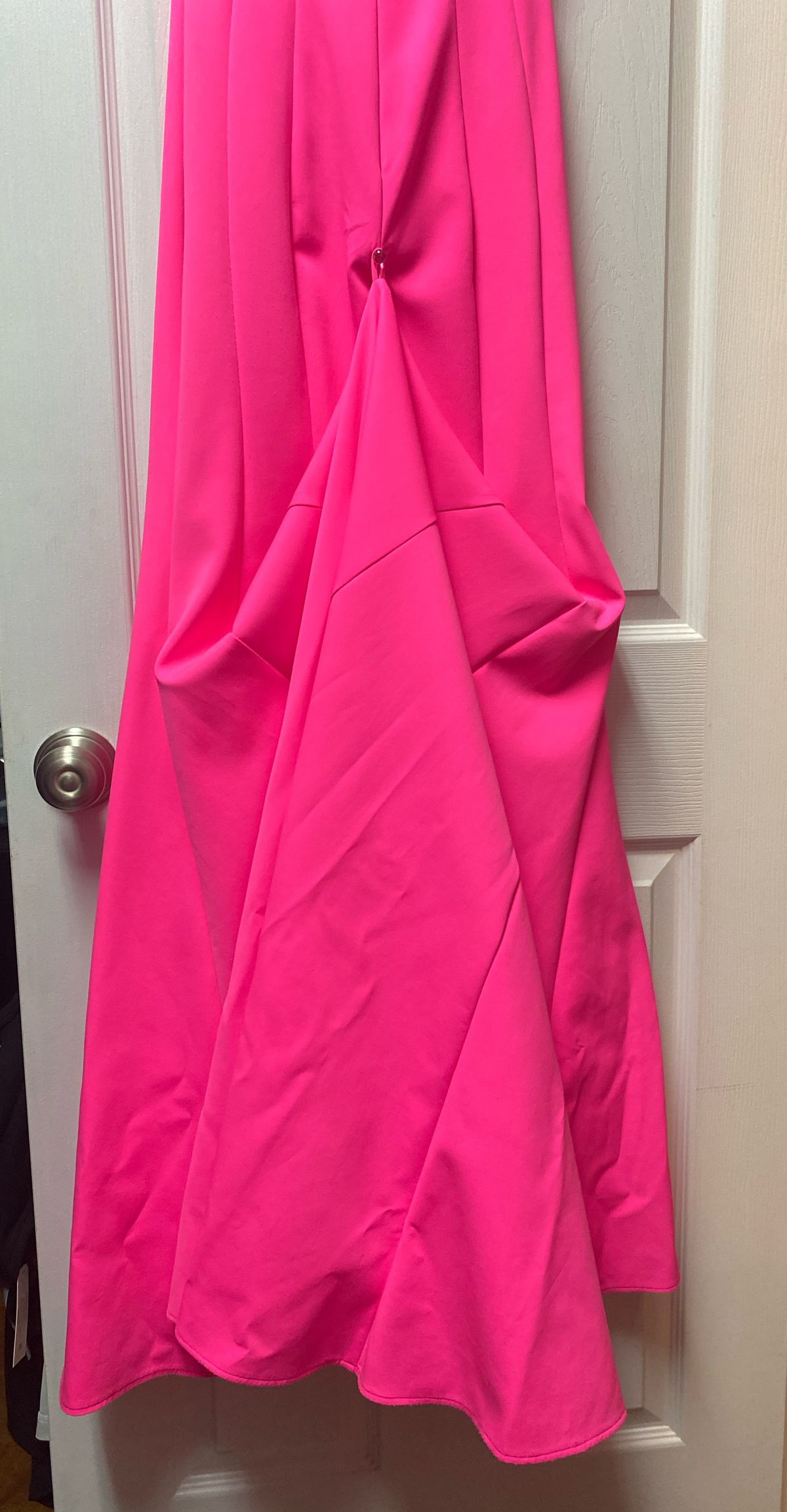 Size 0 Prom Off The Shoulder Hot Pink Side Slit Dress on Queenly