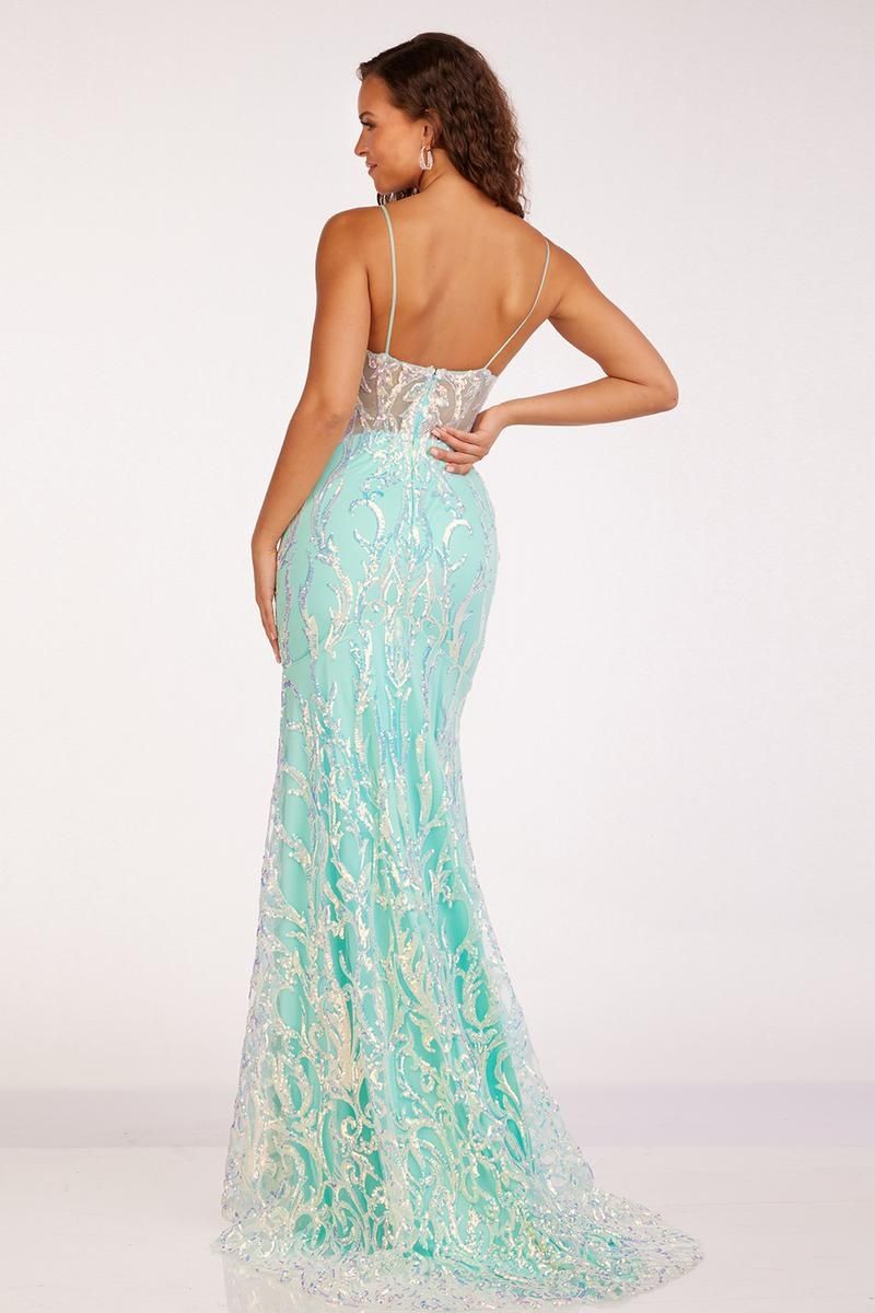 Style 90228 Abby Paris Size 0 Prom Turquoise Green Floor Length Maxi on Queenly
