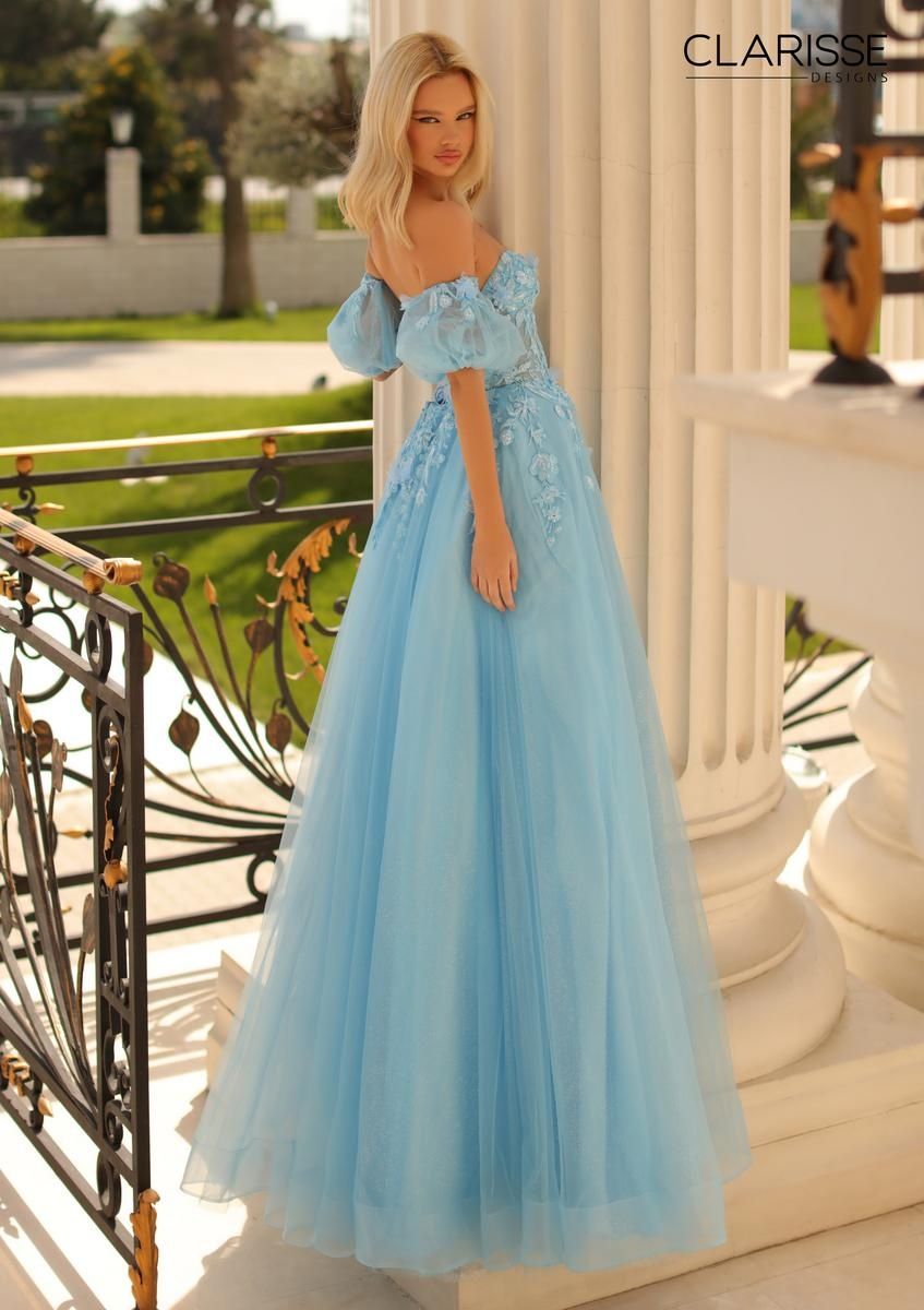 Style 810721 Clarisse Size 6 Prom Light Blue Ball Gown on Queenly