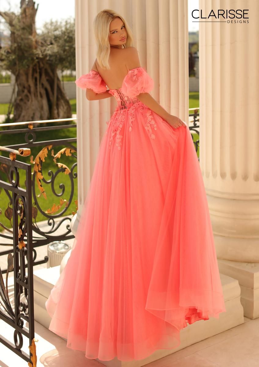 Style 810721 Clarisse Size 10 Prom Coral Ball Gown on Queenly
