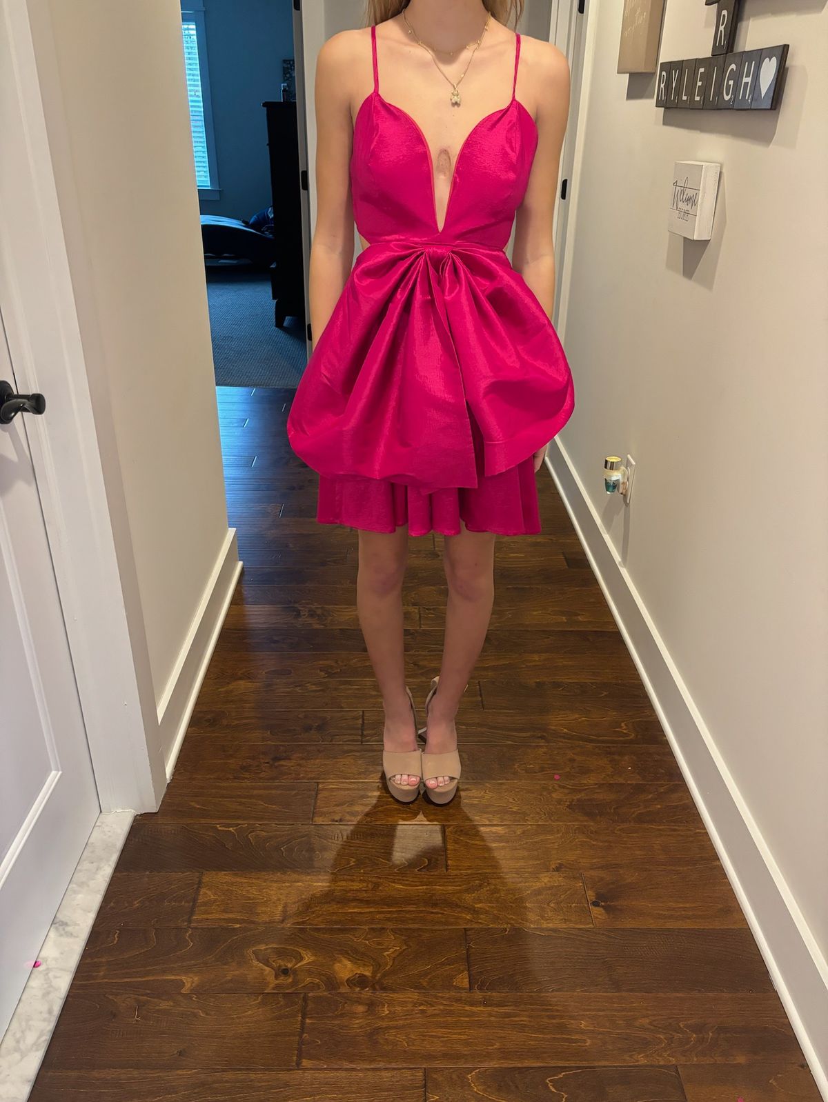 Size XS Plunge Pink Cocktail Dress on Queenly