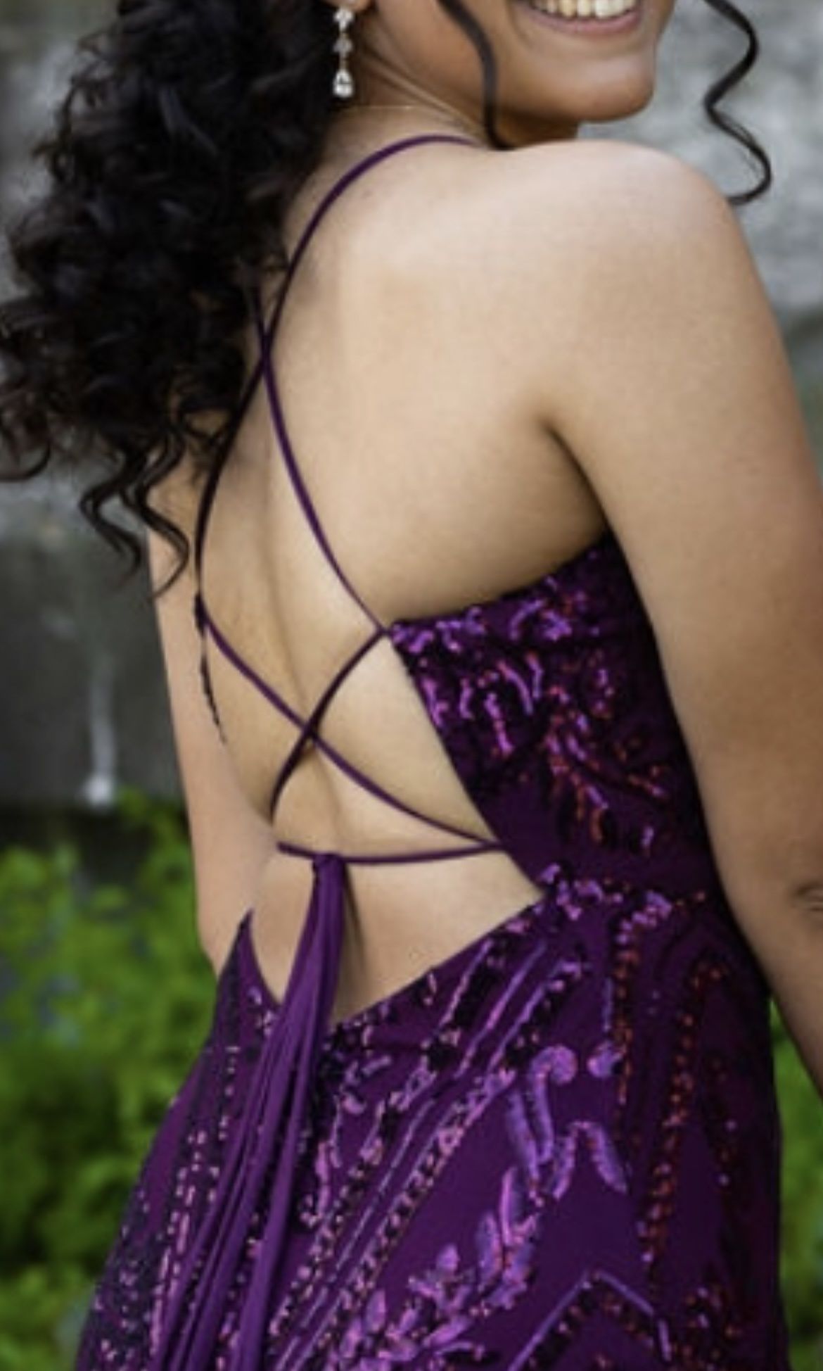 La Femme Size 6 Purple Side Slit Dress on Queenly