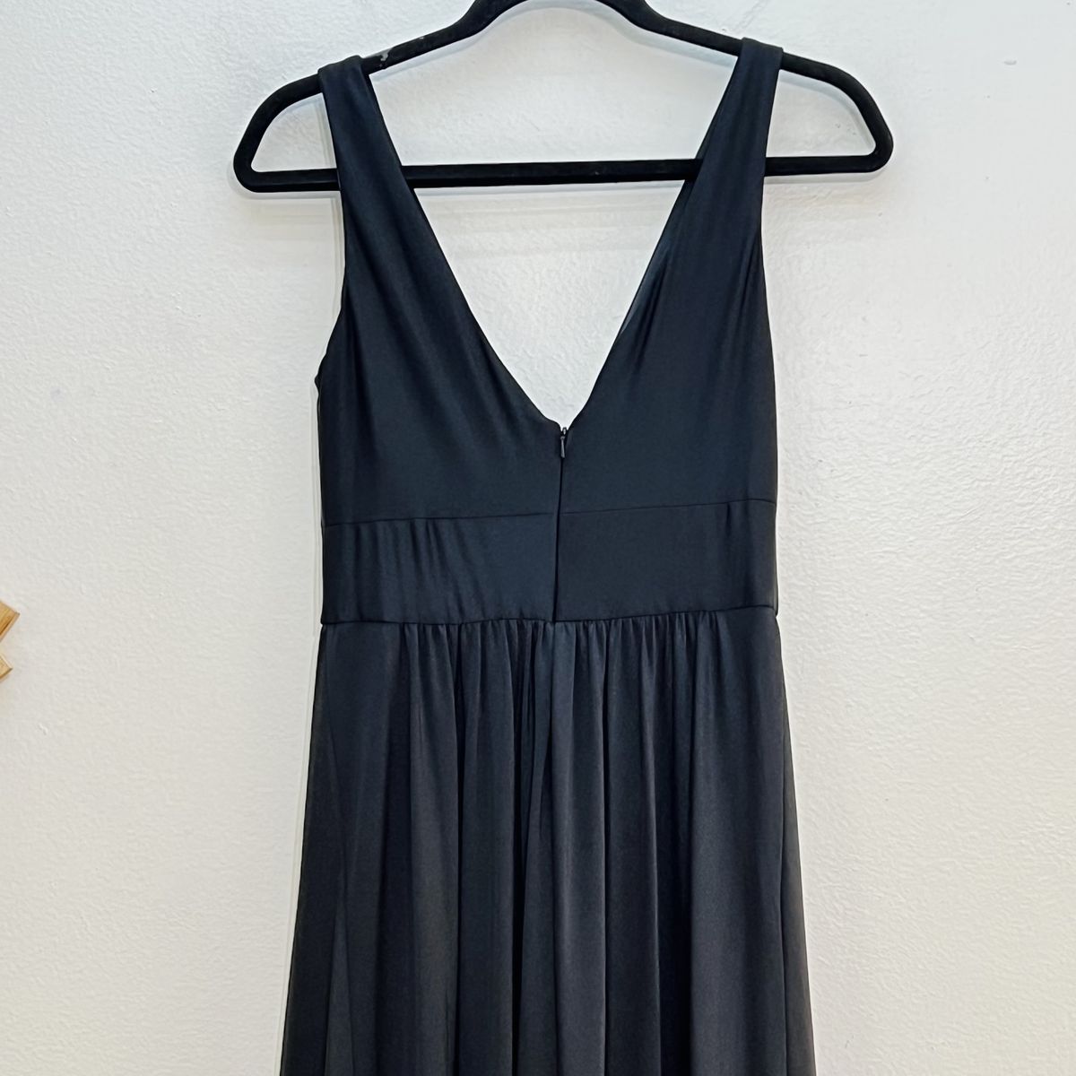 Style 28547 La Femme Size 12 Plunge Black Side Slit Dress on Queenly