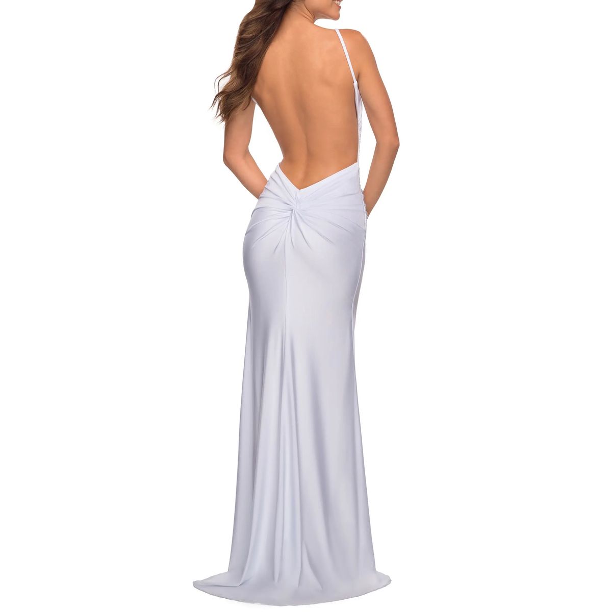 Style 28287 La Femme Size 4 White Dress With Train on Queenly