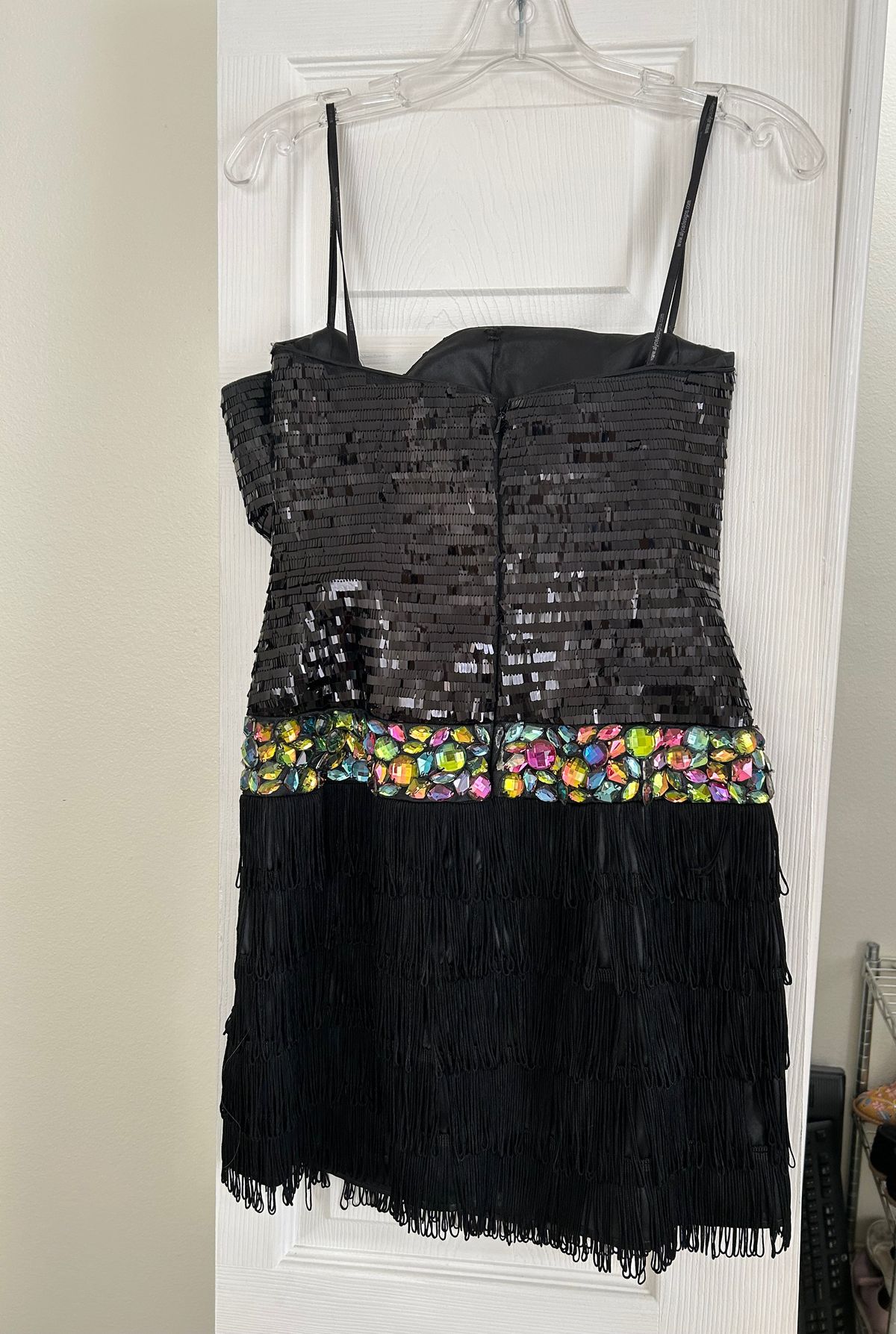 Size 12 Prom Strapless Black Cocktail Dress on Queenly