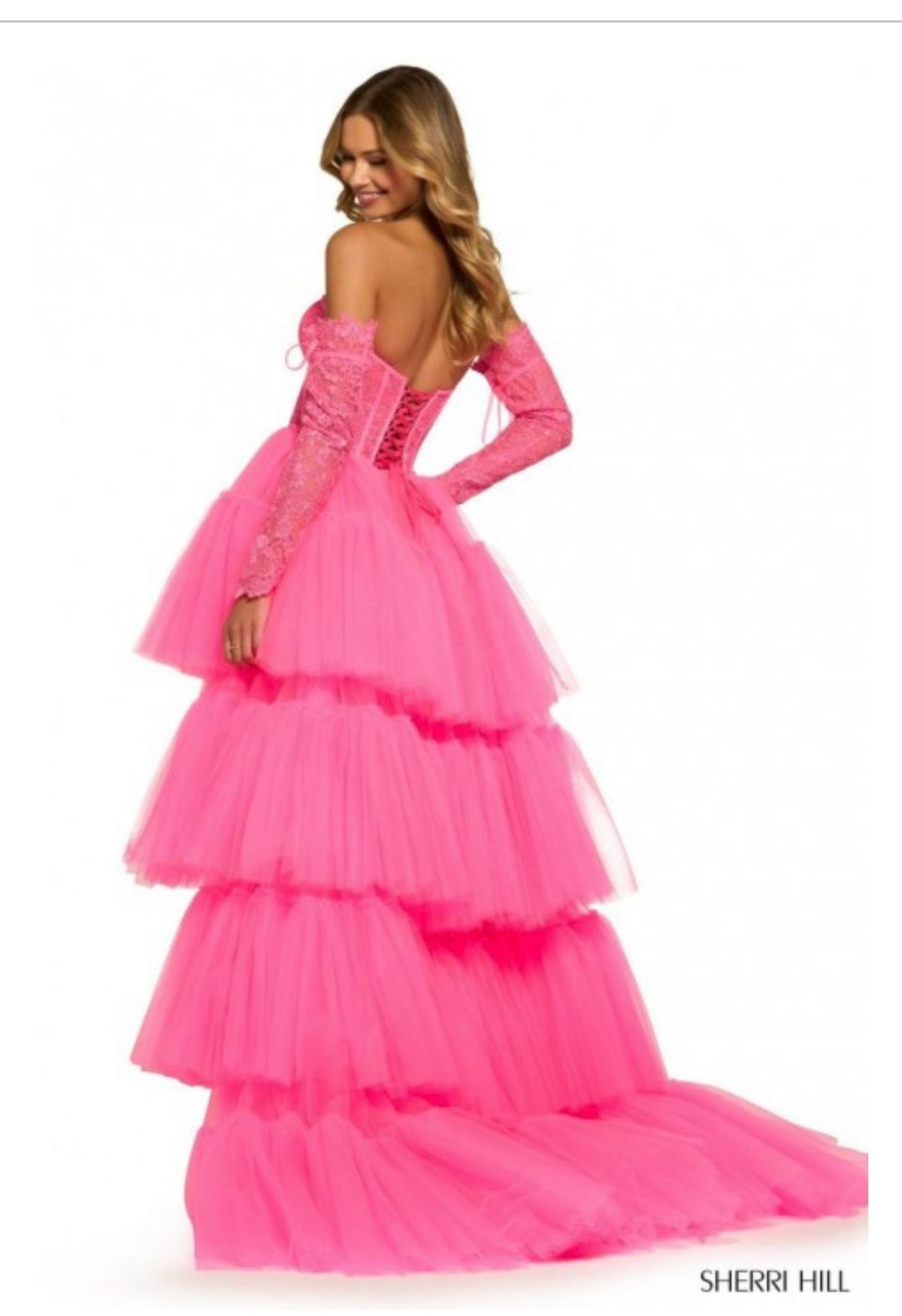 Sherri Hill Size 0 Prom Strapless Pink Ball Gown on Queenly