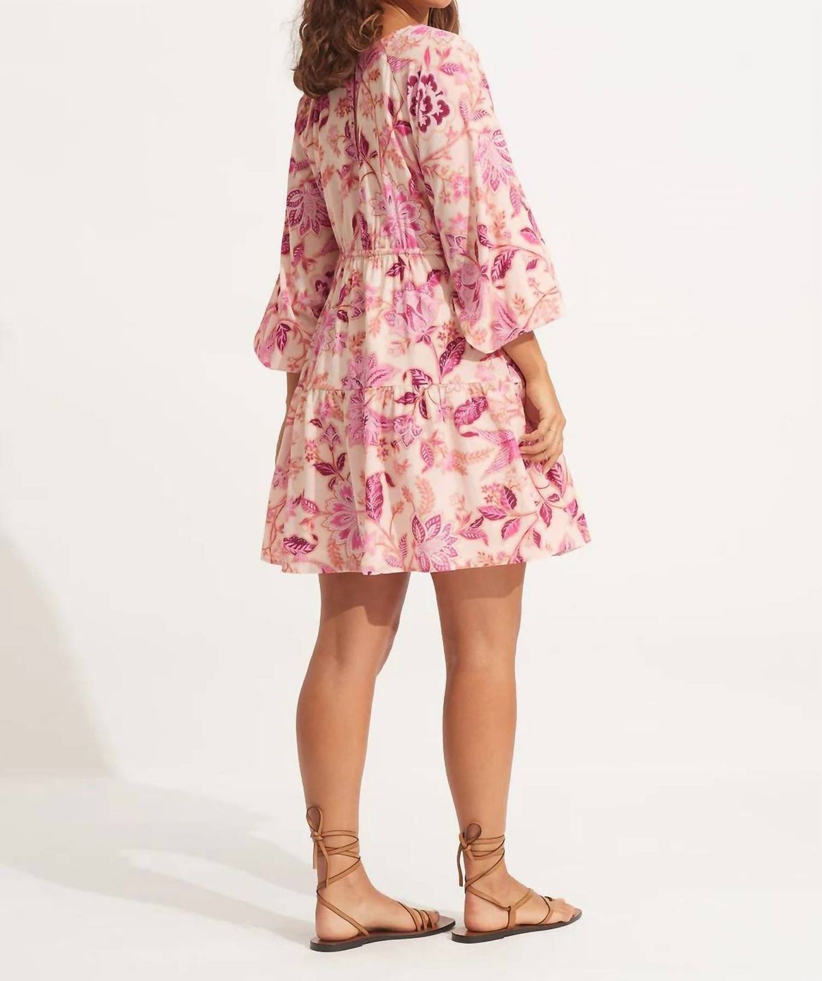 Style 1-1916316256-3471 Seafolly Size S Floral Pink Cocktail Dress on Queenly