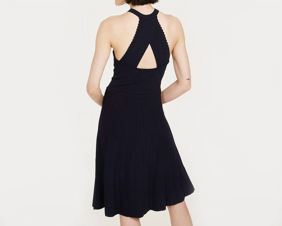 Style 1-2147961474-2696 Autumn Cashmere Size L Halter Navy Blue Cocktail Dress on Queenly