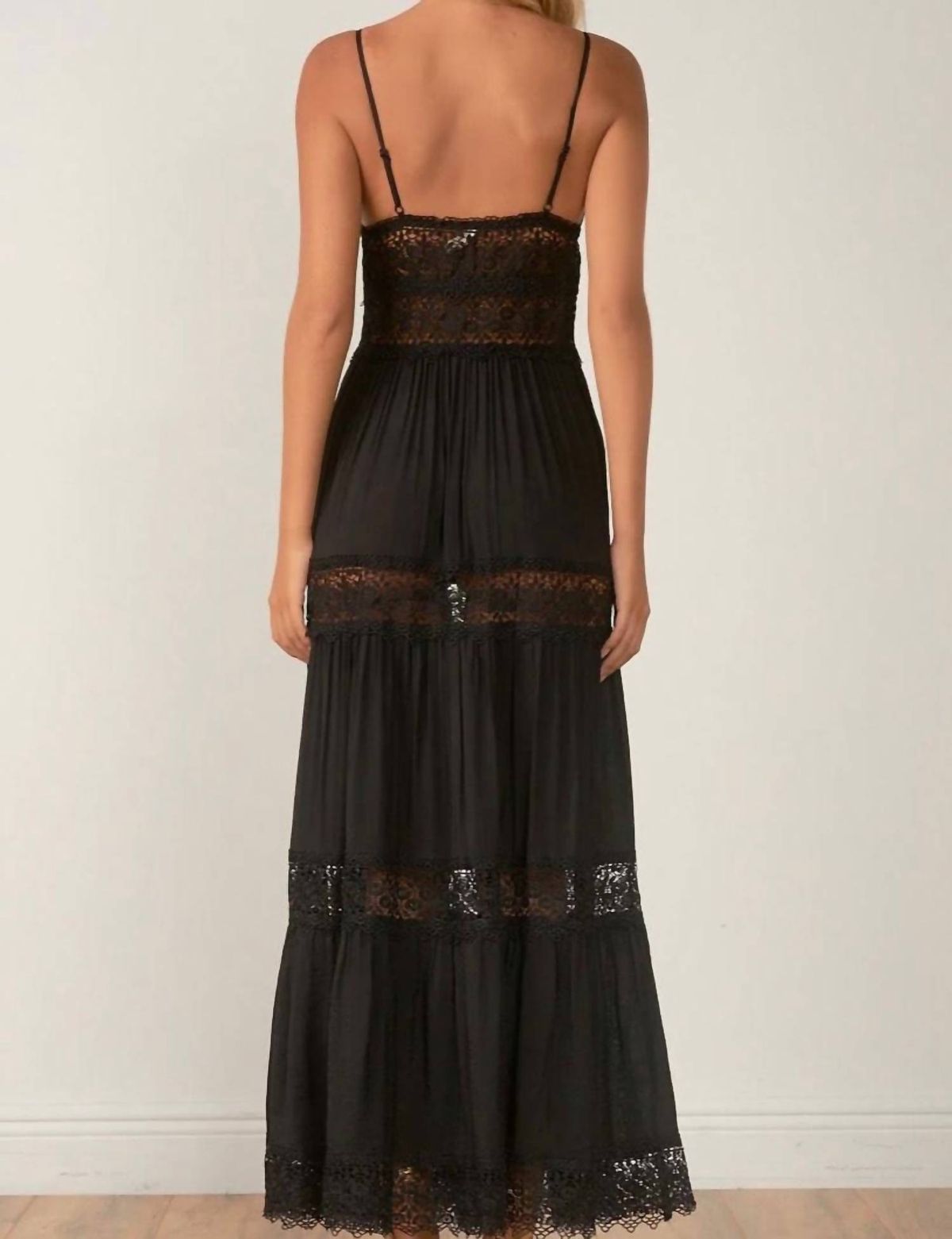 Style 1-2531795041-3472 ELAN Size S Plunge Sheer Black Floor Length Maxi on Queenly