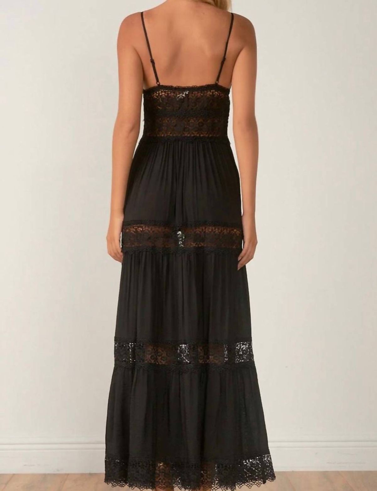 Style 1-2531795041-5231 ELAN Size M Plunge Sheer Black Floor Length Maxi on Queenly