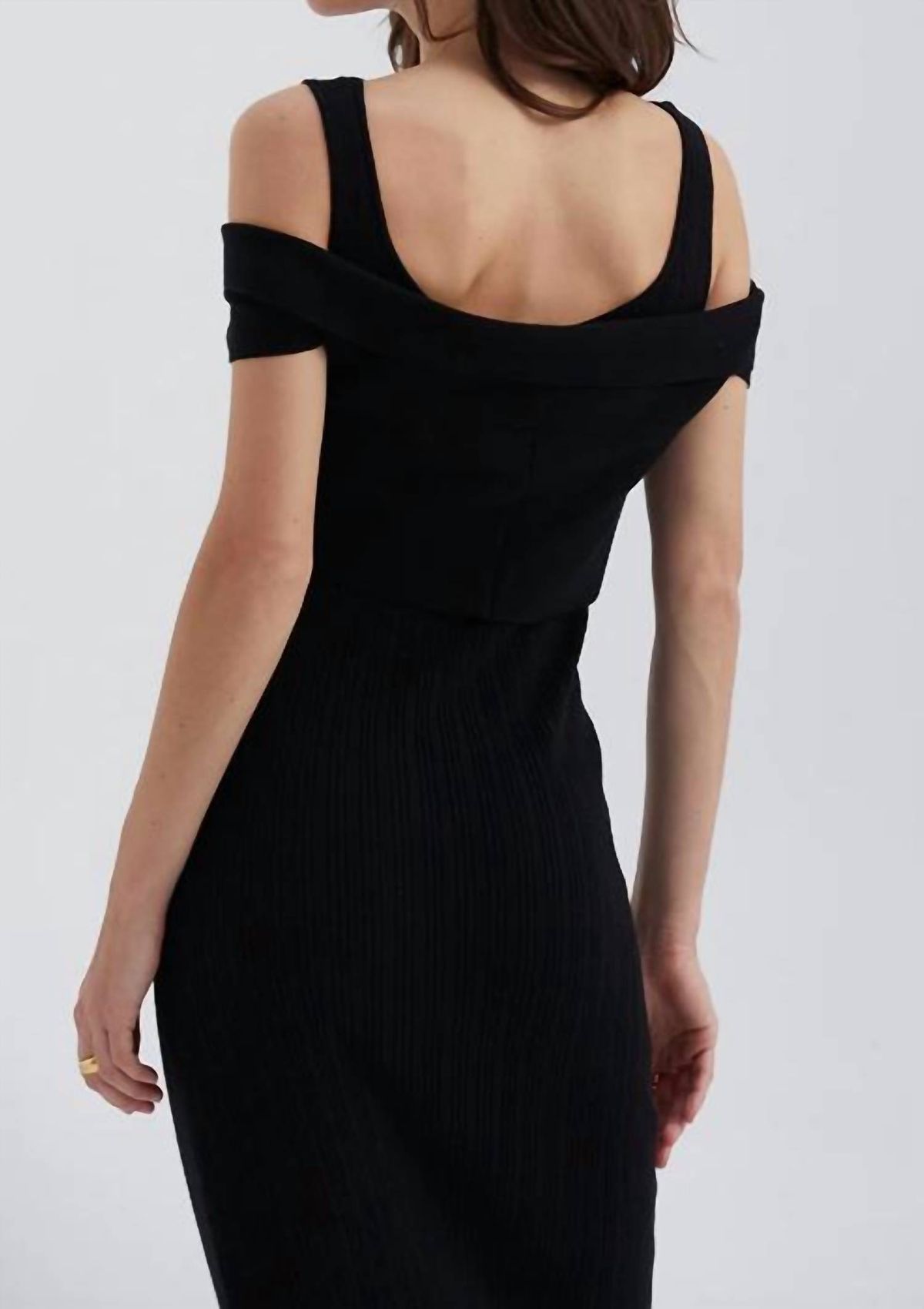 Style 1-2880741000-2696 CRESCENT Size L Off The Shoulder Black Side Slit Dress on Queenly
