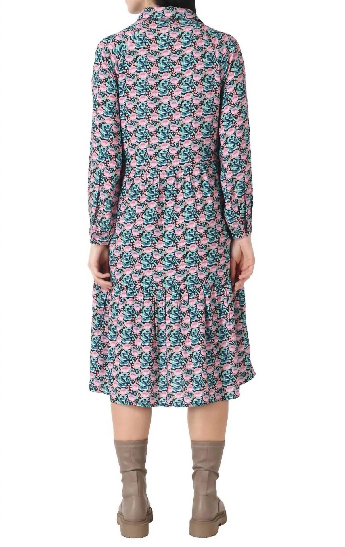 Style 1-3172979682-2696 NRVNA MODE Size L Long Sleeve Floral Pink Cocktail Dress on Queenly