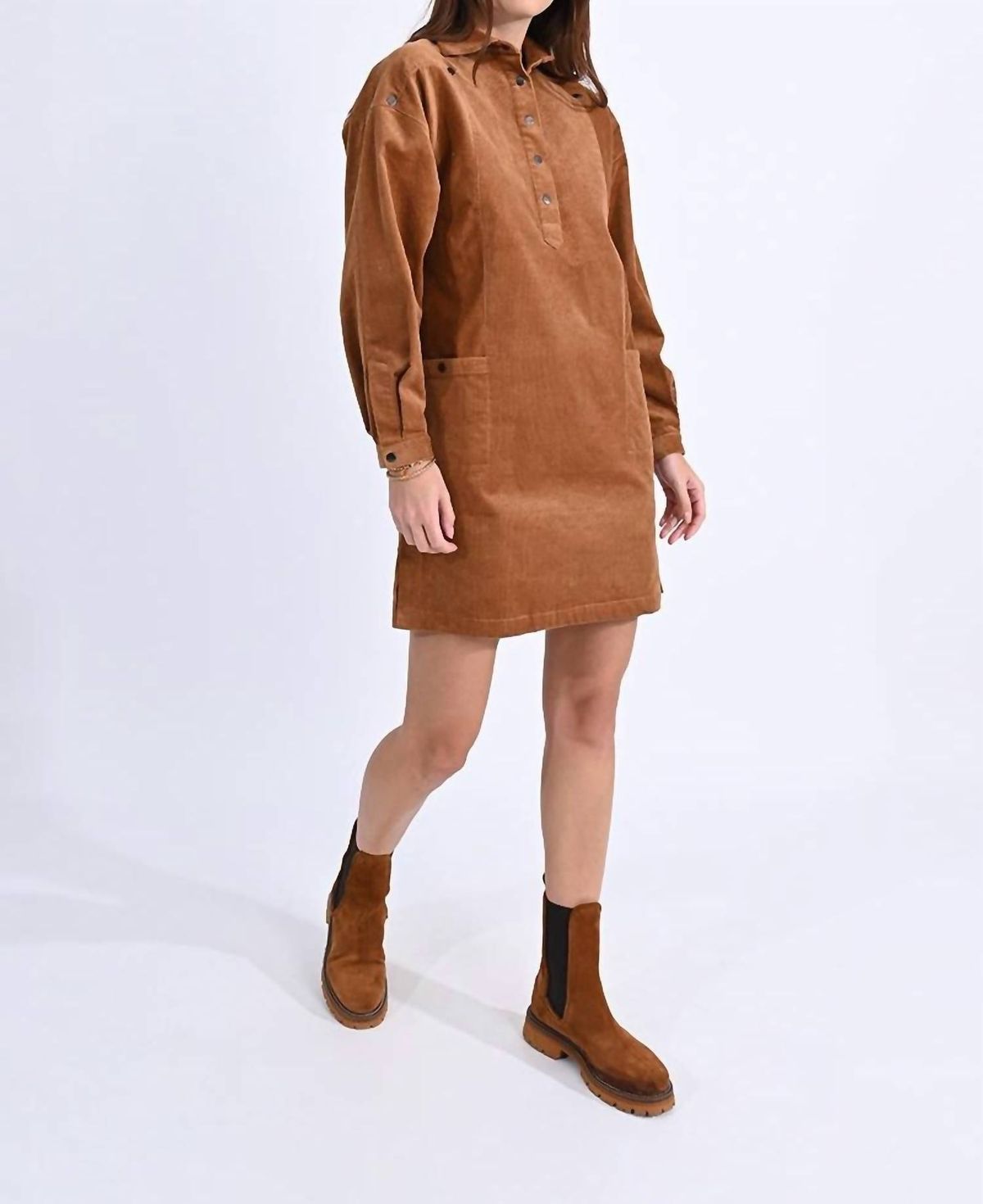 Style 1-731589985-3471 MOLLY BRACKEN Size S Long Sleeve Brown Cocktail Dress on Queenly