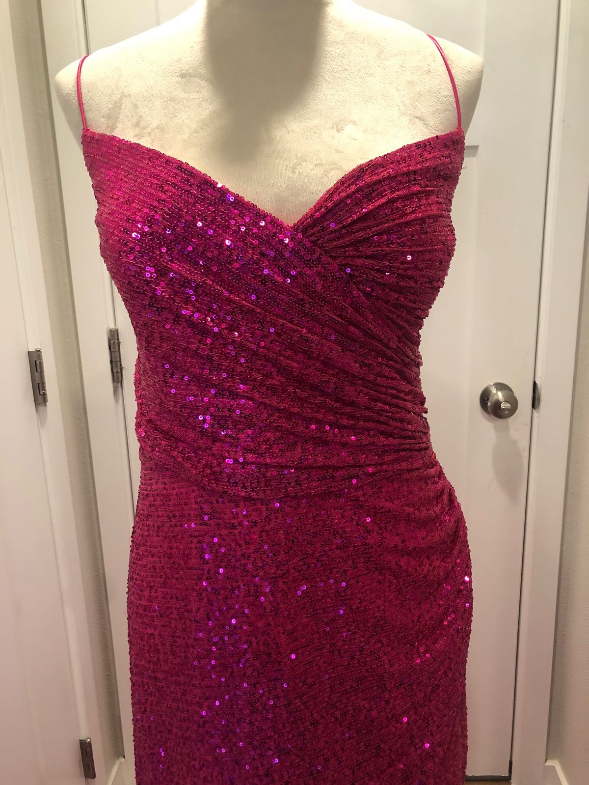 Amelia Couture Plus Size 18 Prom Plunge Pink Mermaid Dress on Queenly