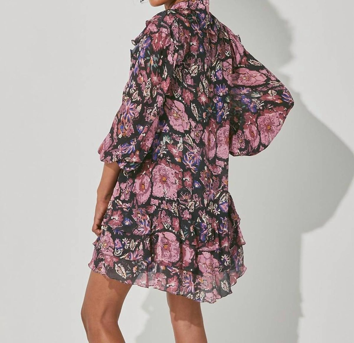 Style 1-3132429908-3855 Cleobella Size XS Floral Purple Cocktail Dress on Queenly