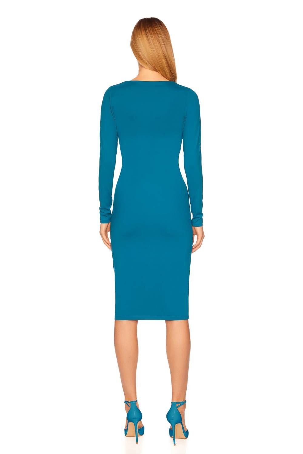 Style 1-3196131808-2901 Susana Monaco Size M Long Sleeve Blue Cocktail Dress on Queenly