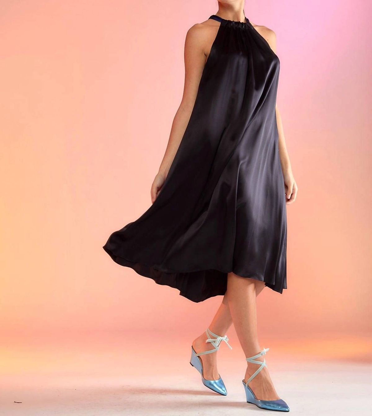 Style 1-3491527243-3855 Cynthia Rowley Size XS Halter Satin Black Cocktail Dress on Queenly