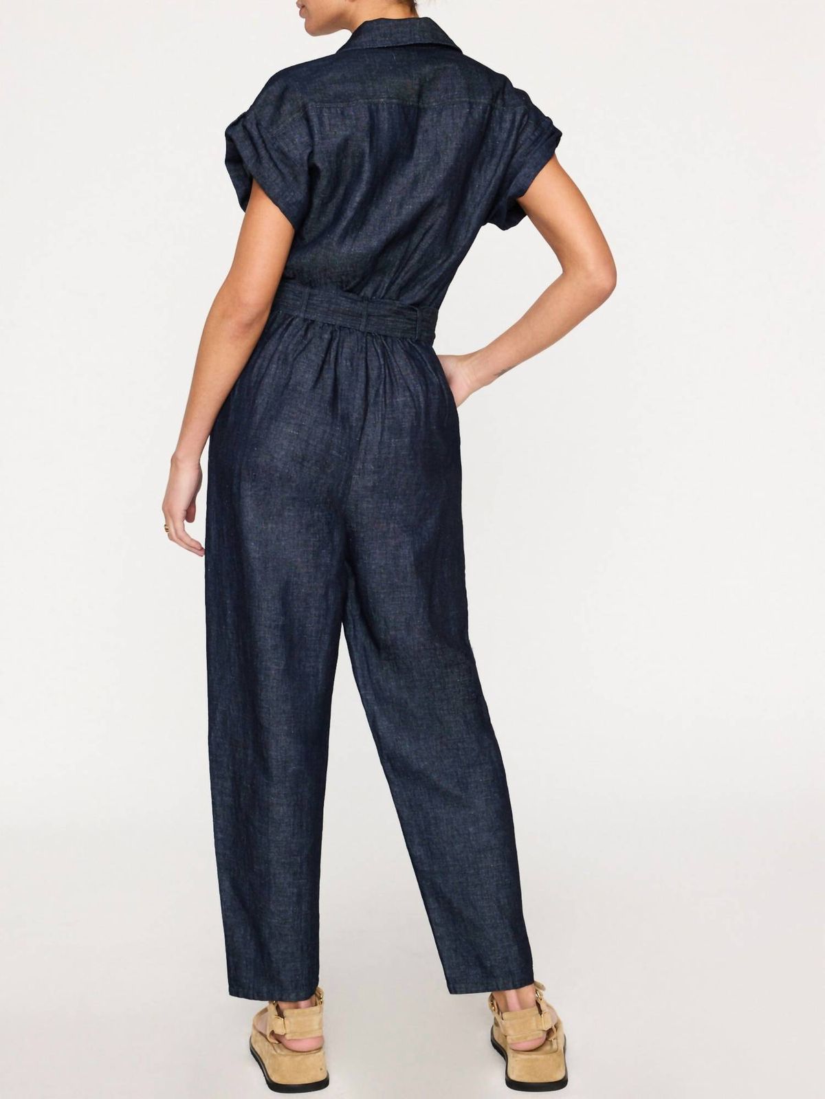 Style 1-3777559516-2696 Brochu Walker Size L High Neck Sequined Blue Formal Jumpsuit on Queenly