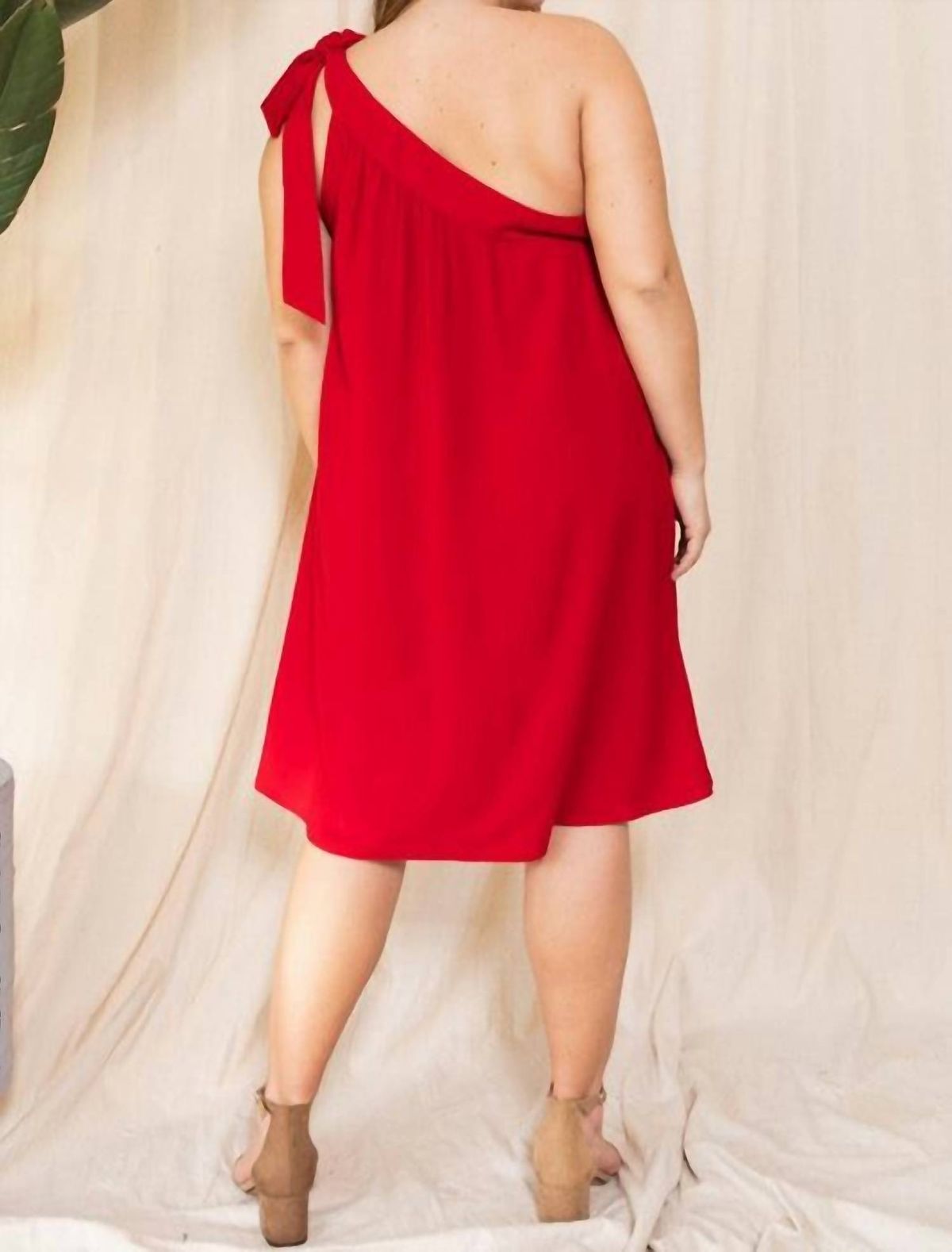 Style 1-3869100576-1465 Oddi Size 3X One Shoulder Red Cocktail Dress on Queenly