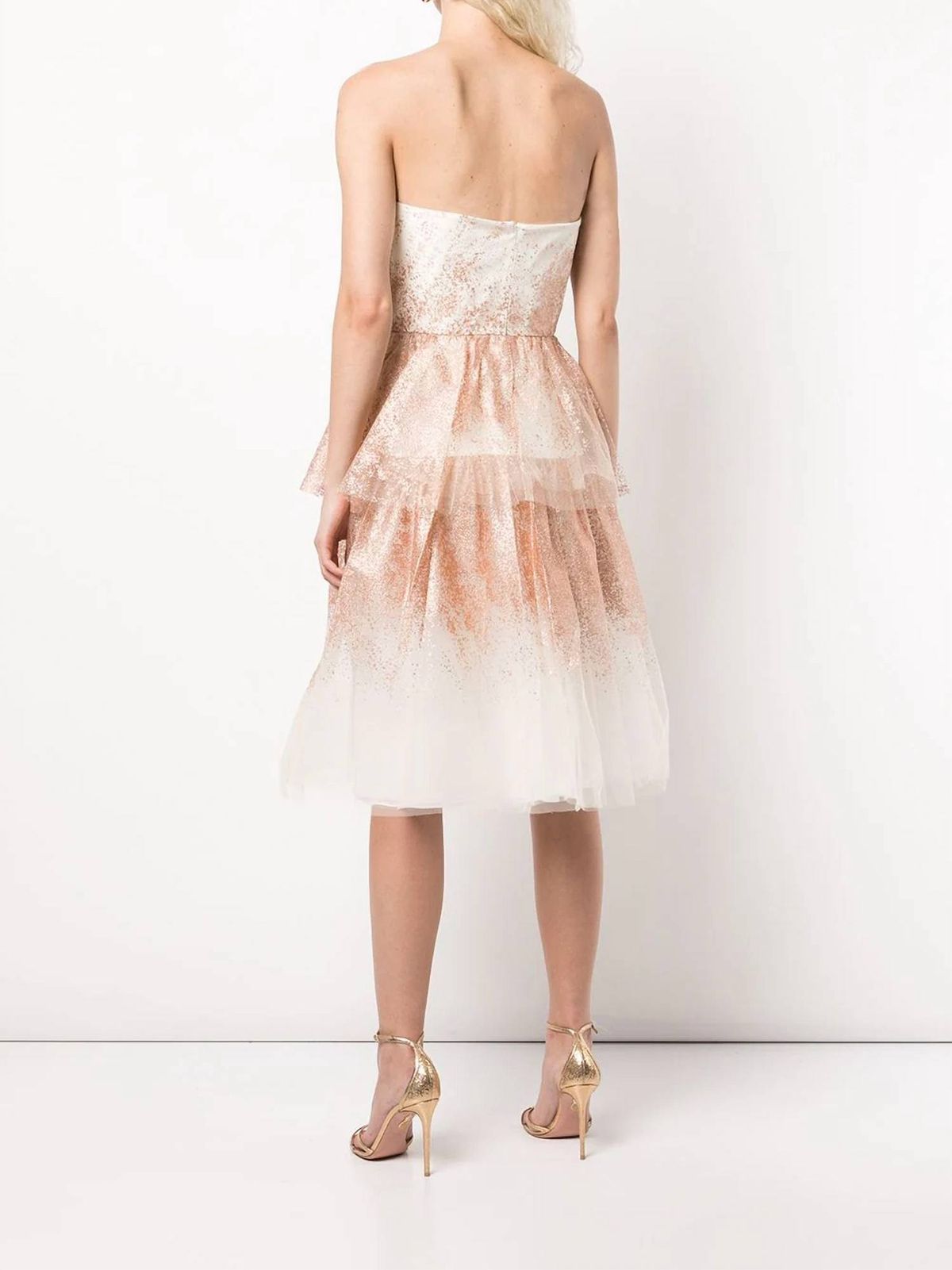 Style 1-429935627-5 Marchesa Size 0 Strapless Nude Cocktail Dress on Queenly