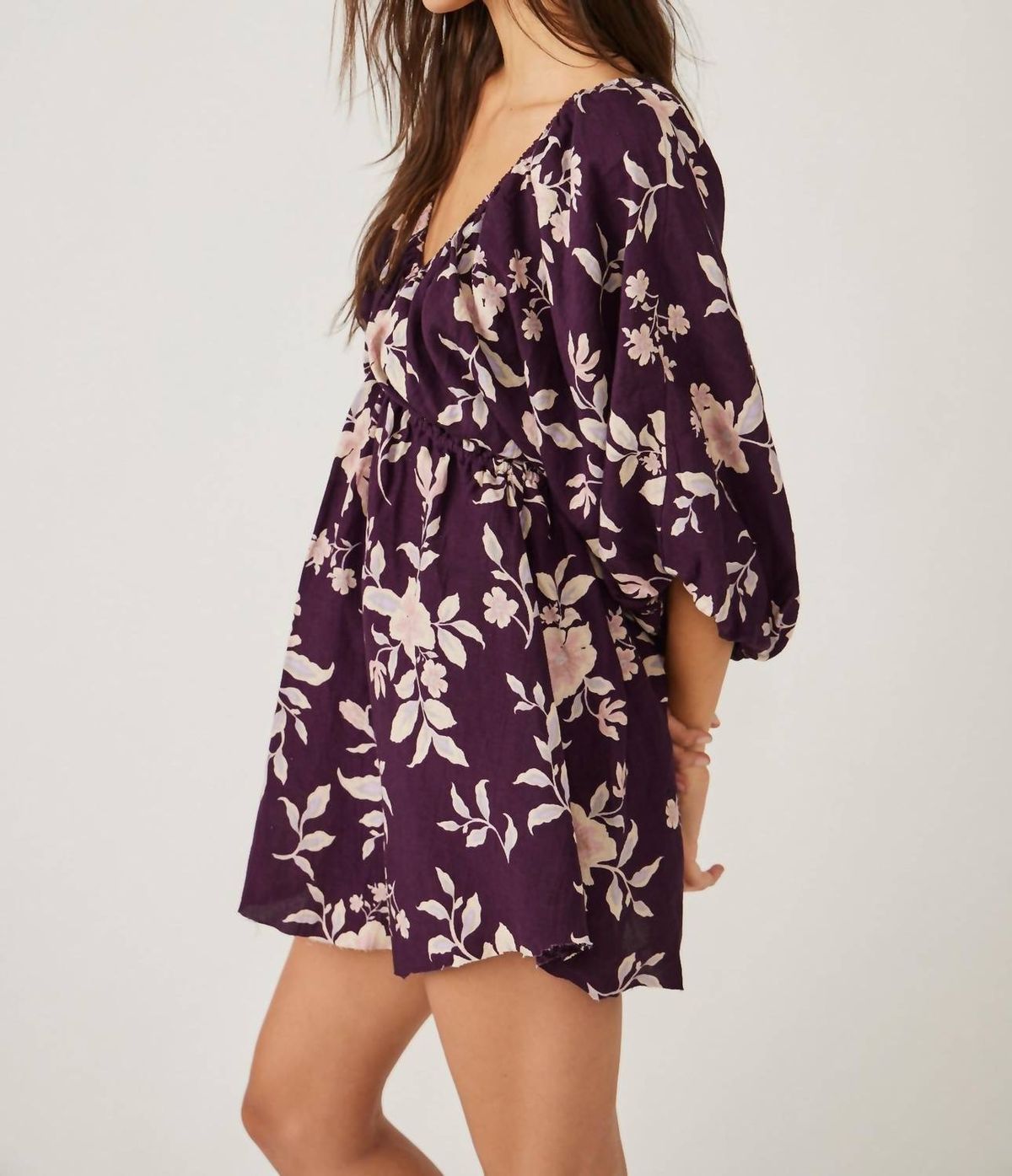 Style 1-706966612-3236 Free People Size S Floral Purple Cocktail Dress on Queenly