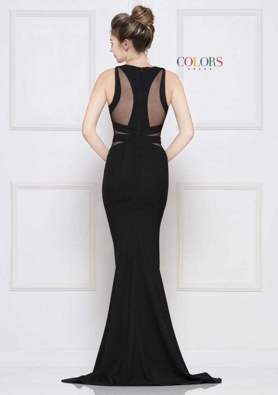 Style 2049 Colors Size 0 Plunge Black Mermaid Dress on Queenly