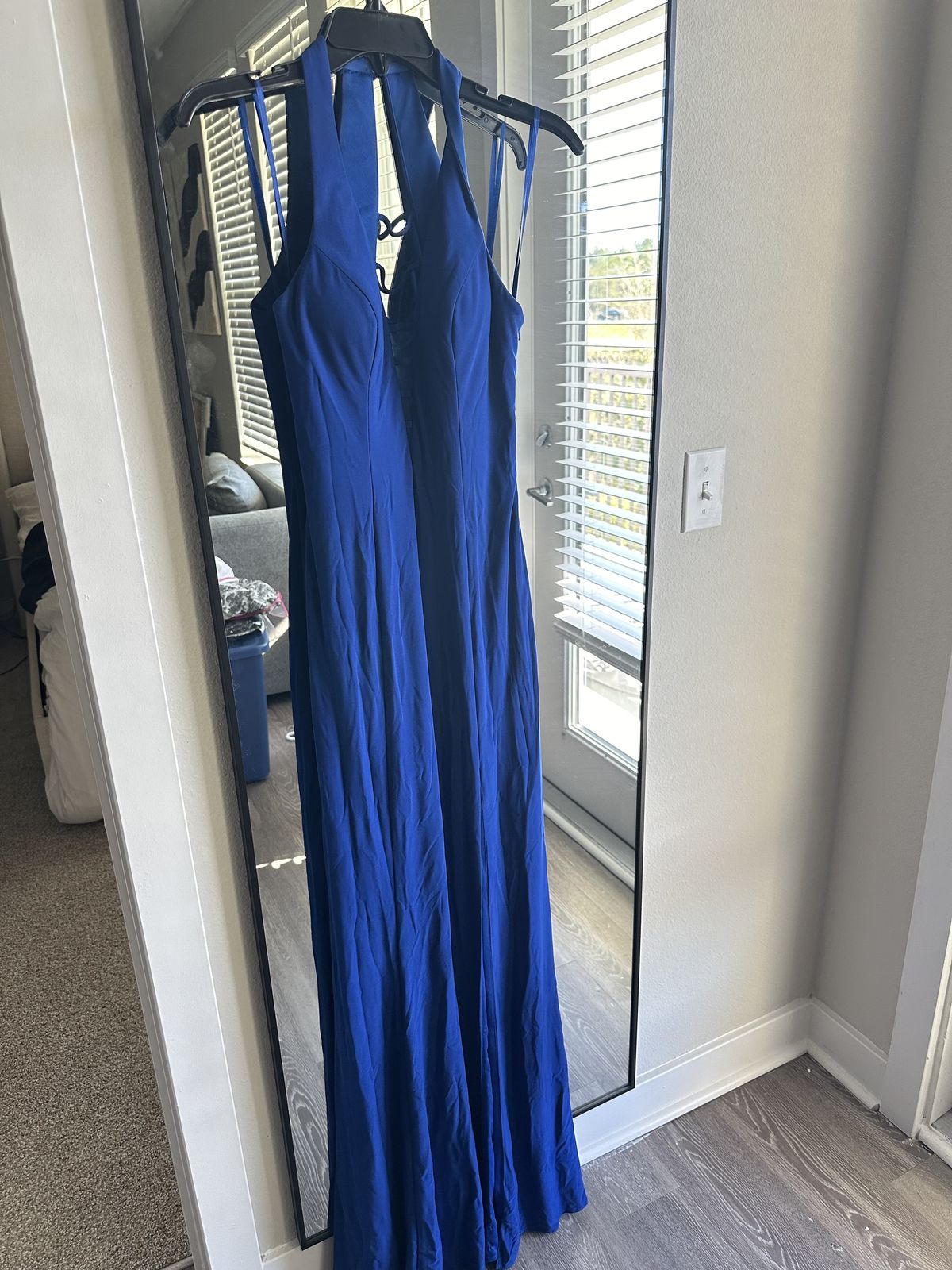 Size 2 Blue Side Slit Dress on Queenly