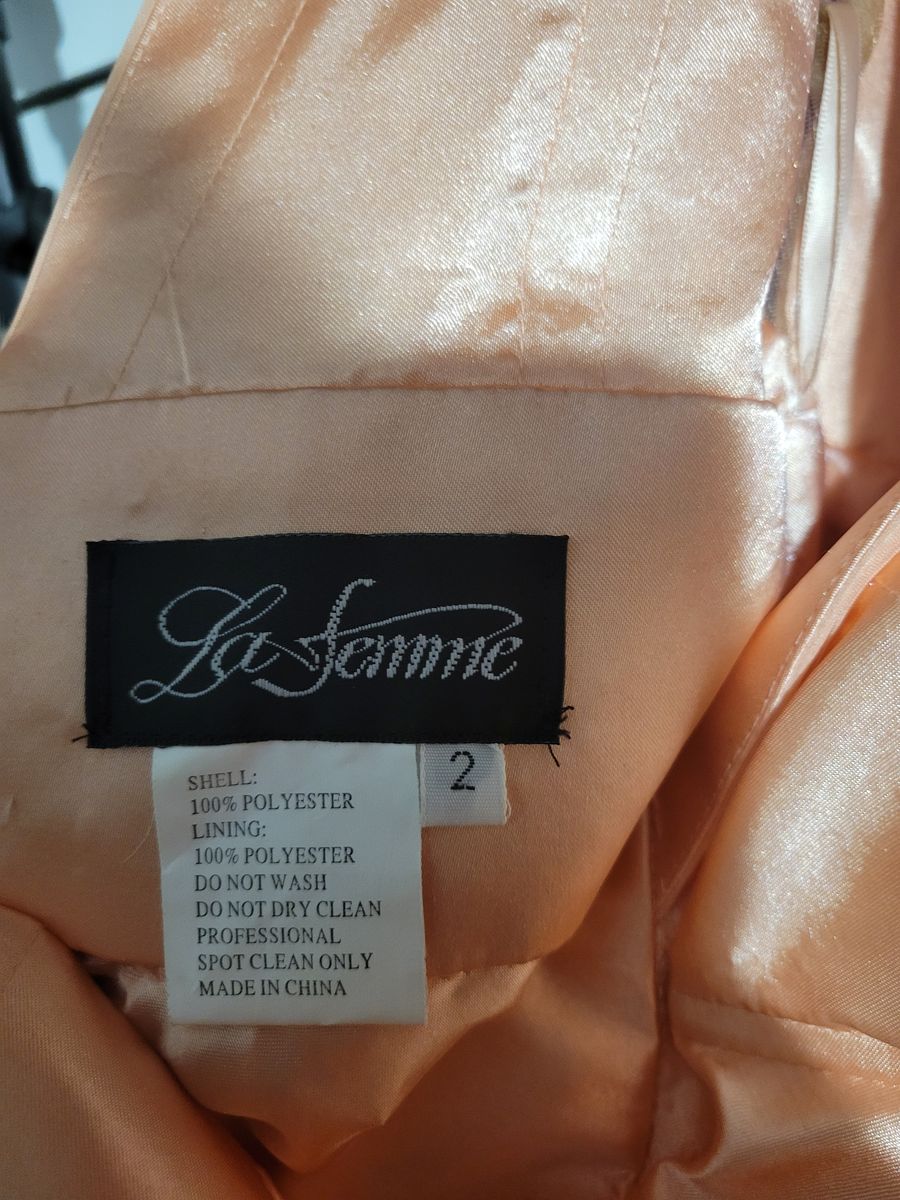 La Femme Size 2 Prom Sequined Orange Floor Length Maxi on Queenly