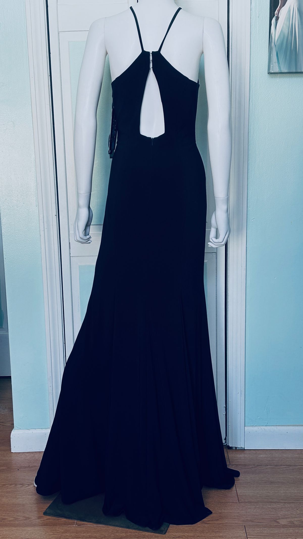 Style CL21723 Colette Size 14 Prom High Neck Navy Blue Mermaid Dress on Queenly