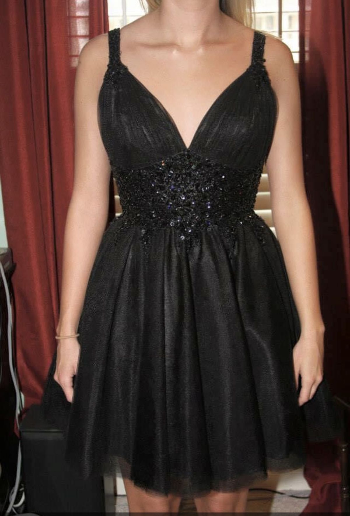 Sherri Hill Size 4 Black Cocktail Dress on Queenly