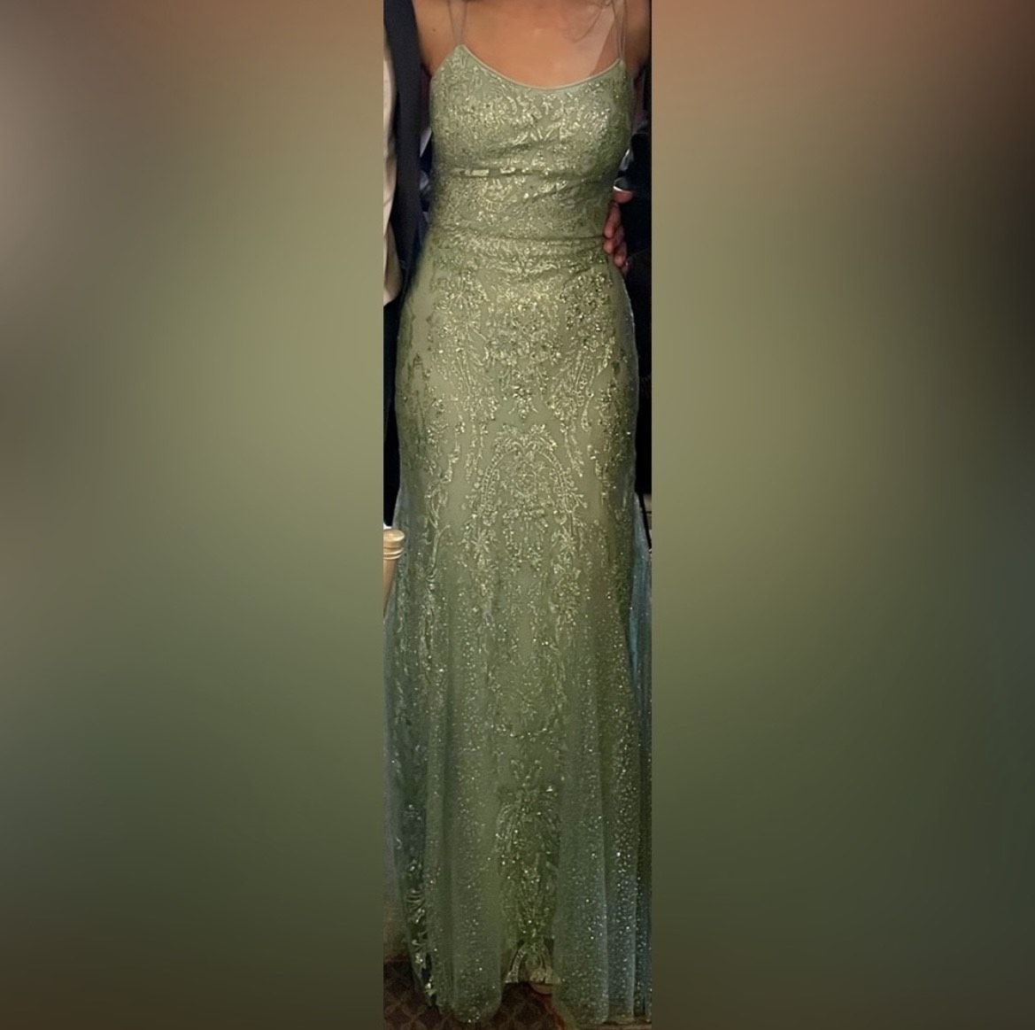 Style EW34045 Ellie Wilde Size 0 Bridesmaid Green Mermaid Dress on Queenly
