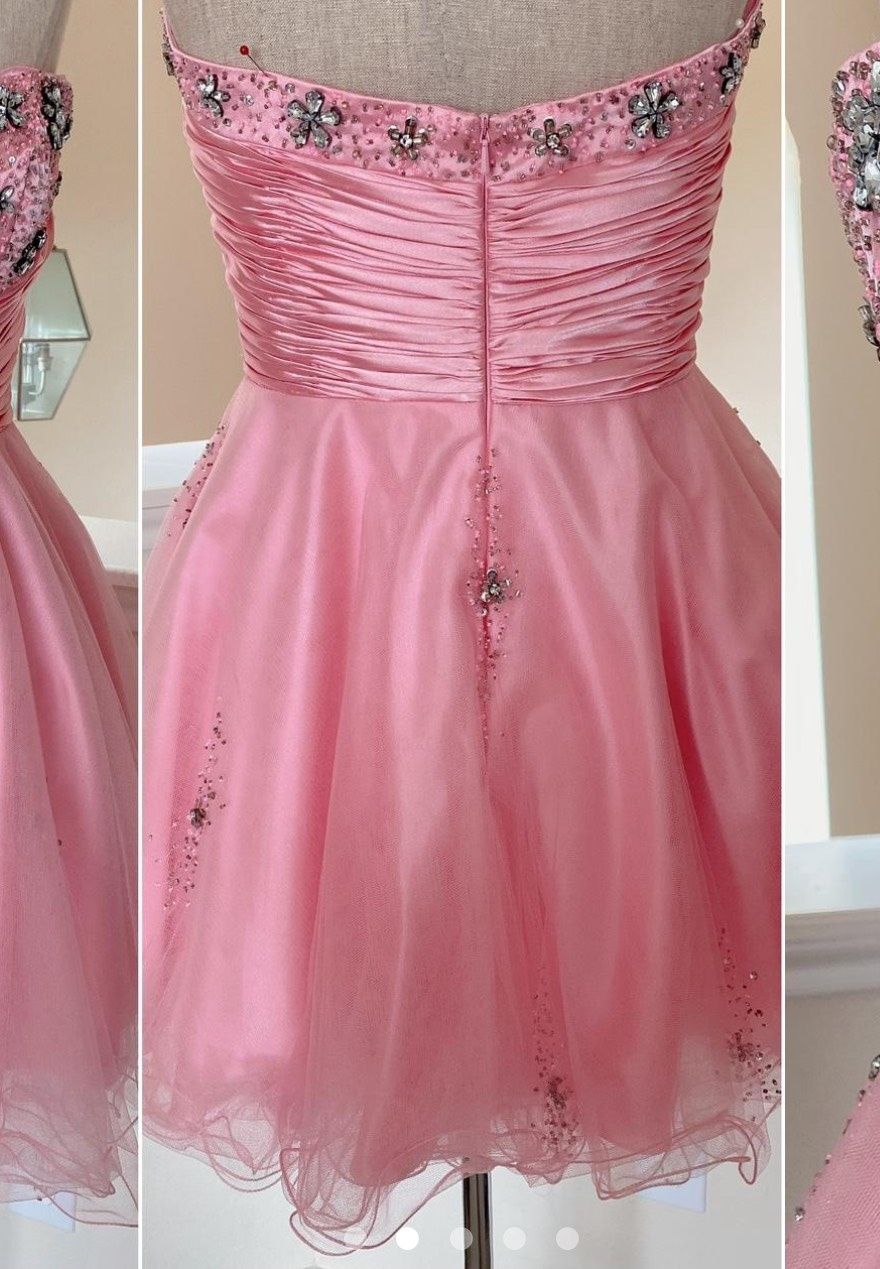 Clarisse Size 10 Homecoming Strapless Pink Cocktail Dress on Queenly