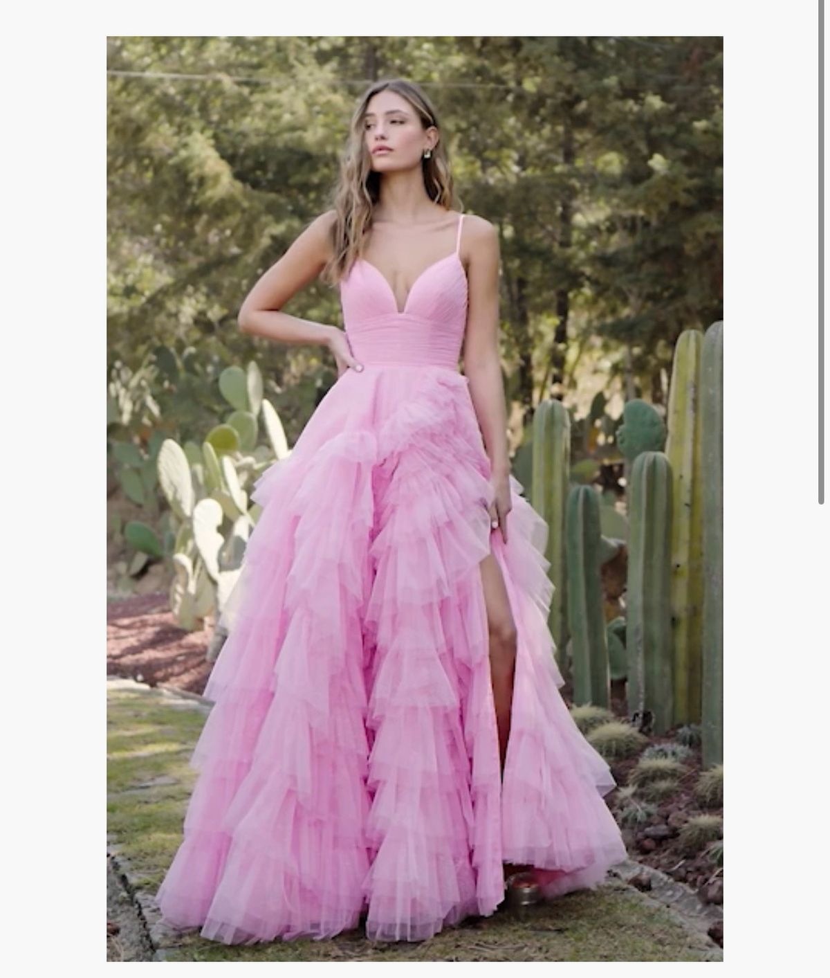 Sherri Hill Size 4 Plunge Pink Ball Gown on Queenly