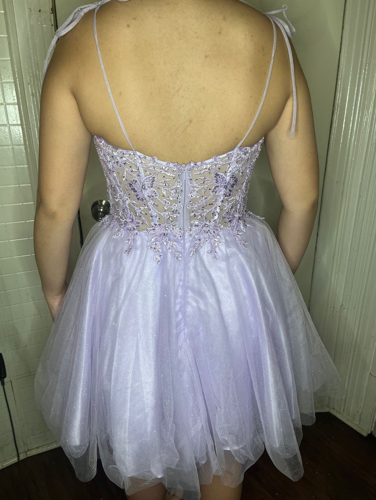 Cinderella Divine Size M Homecoming Plunge Purple Cocktail Dress on Queenly