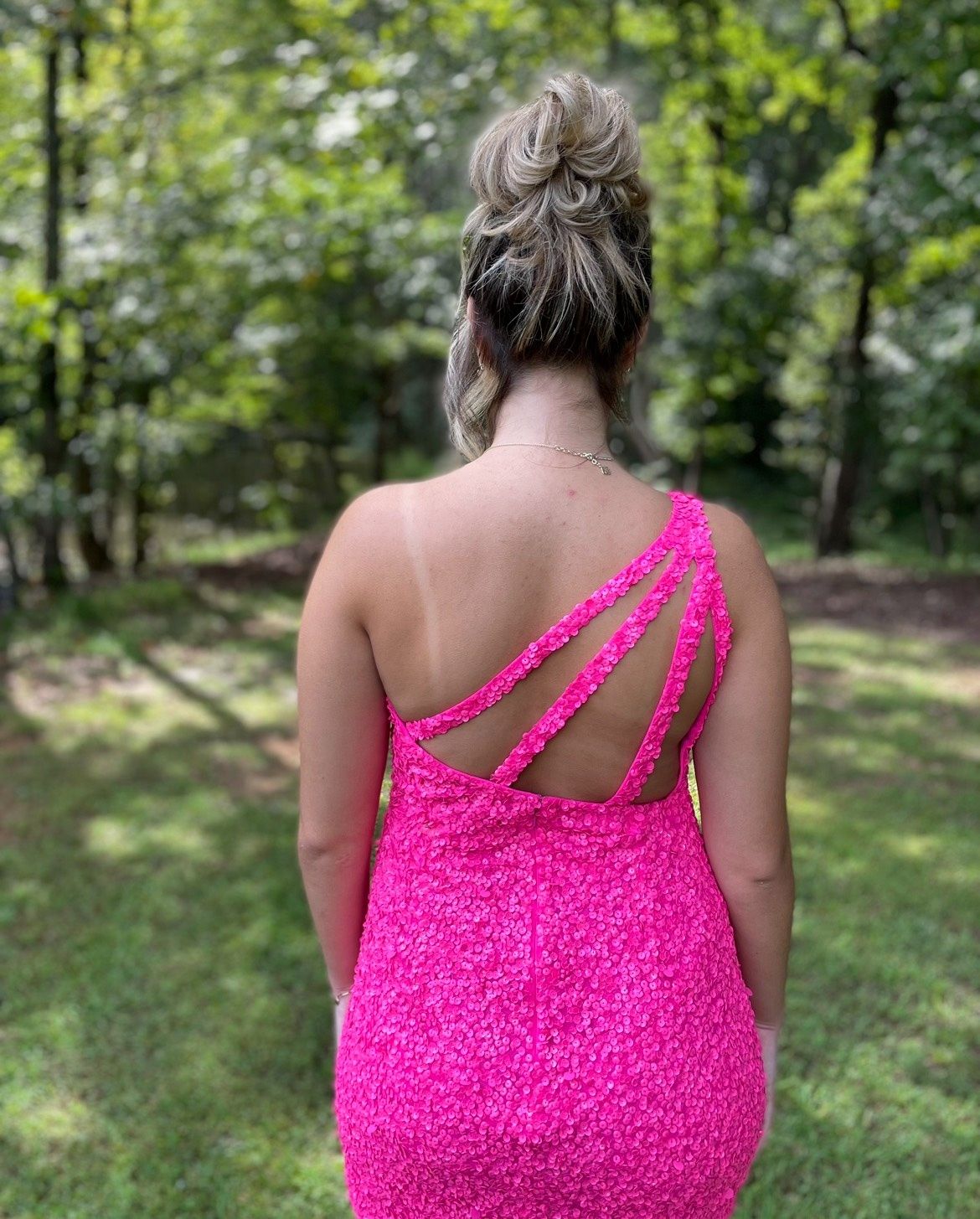Sherri Hill Size 6 Prom One Shoulder Hot Pink Cocktail Dress on Queenly