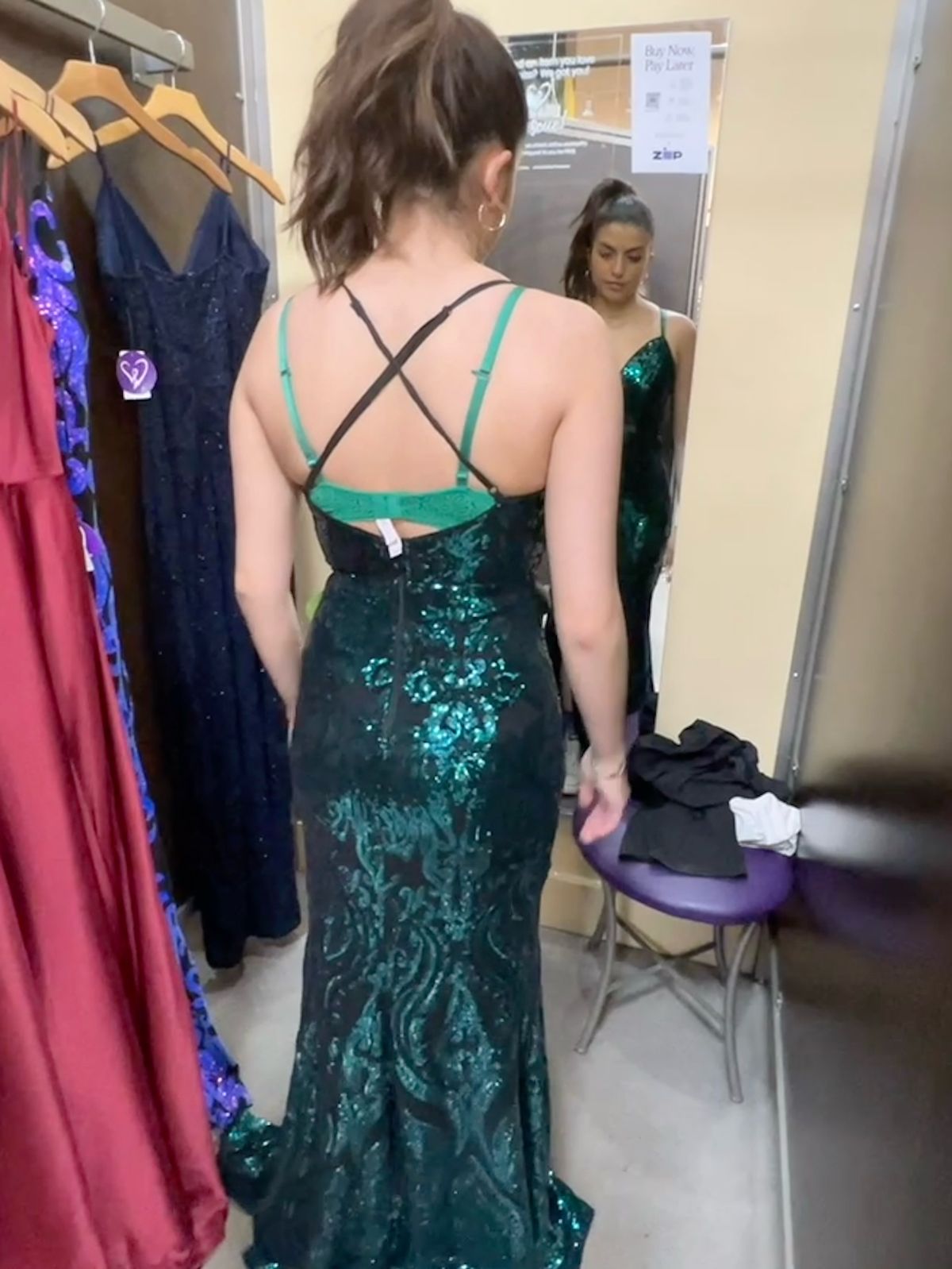 Windsor Size 6 Prom Plunge Multicolor Side Slit Dress on Queenly